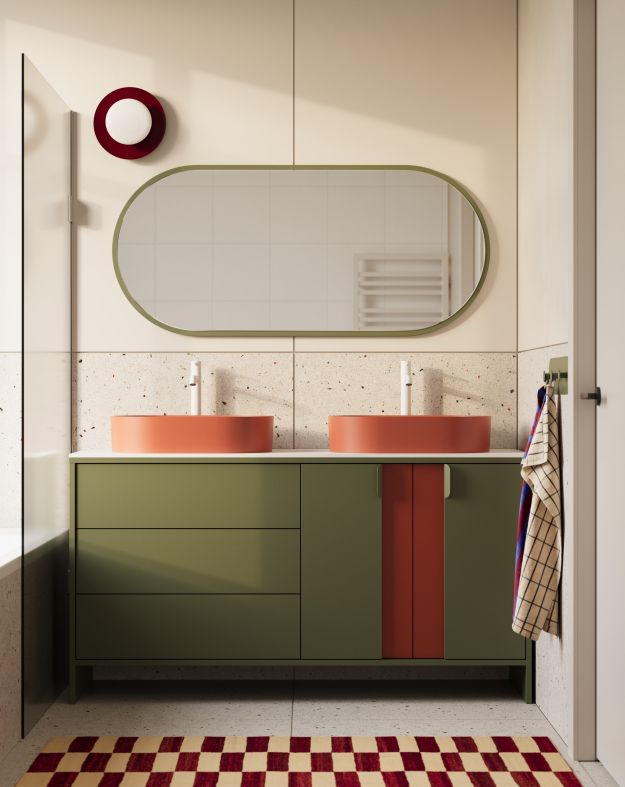 Dulap cu două chiuvete OMNIRES LAYERS LAY74