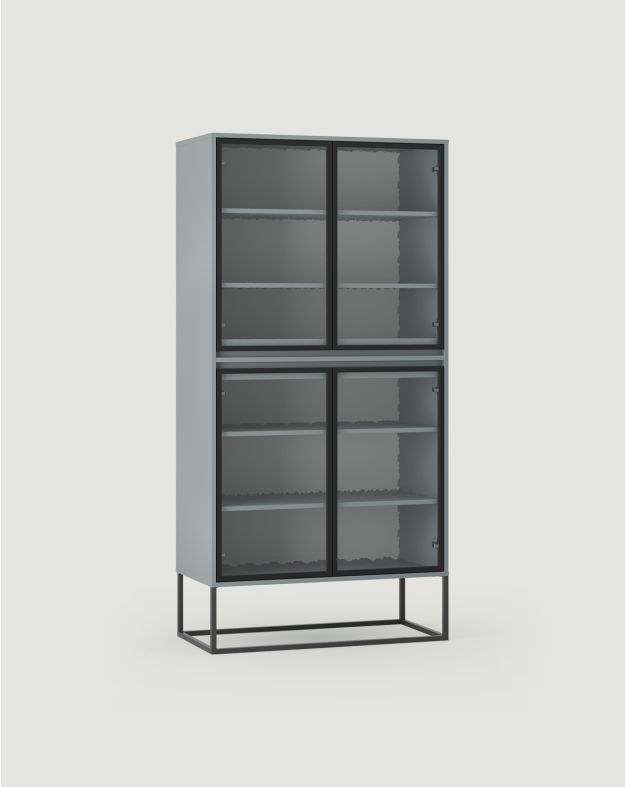Witryna ODIS WO2
Kolor: Błękitny Zmierzch
Kolor nogi: Stalowa ODIS Szara
Rodzaj szkła: Szkło ornamentowe glacies