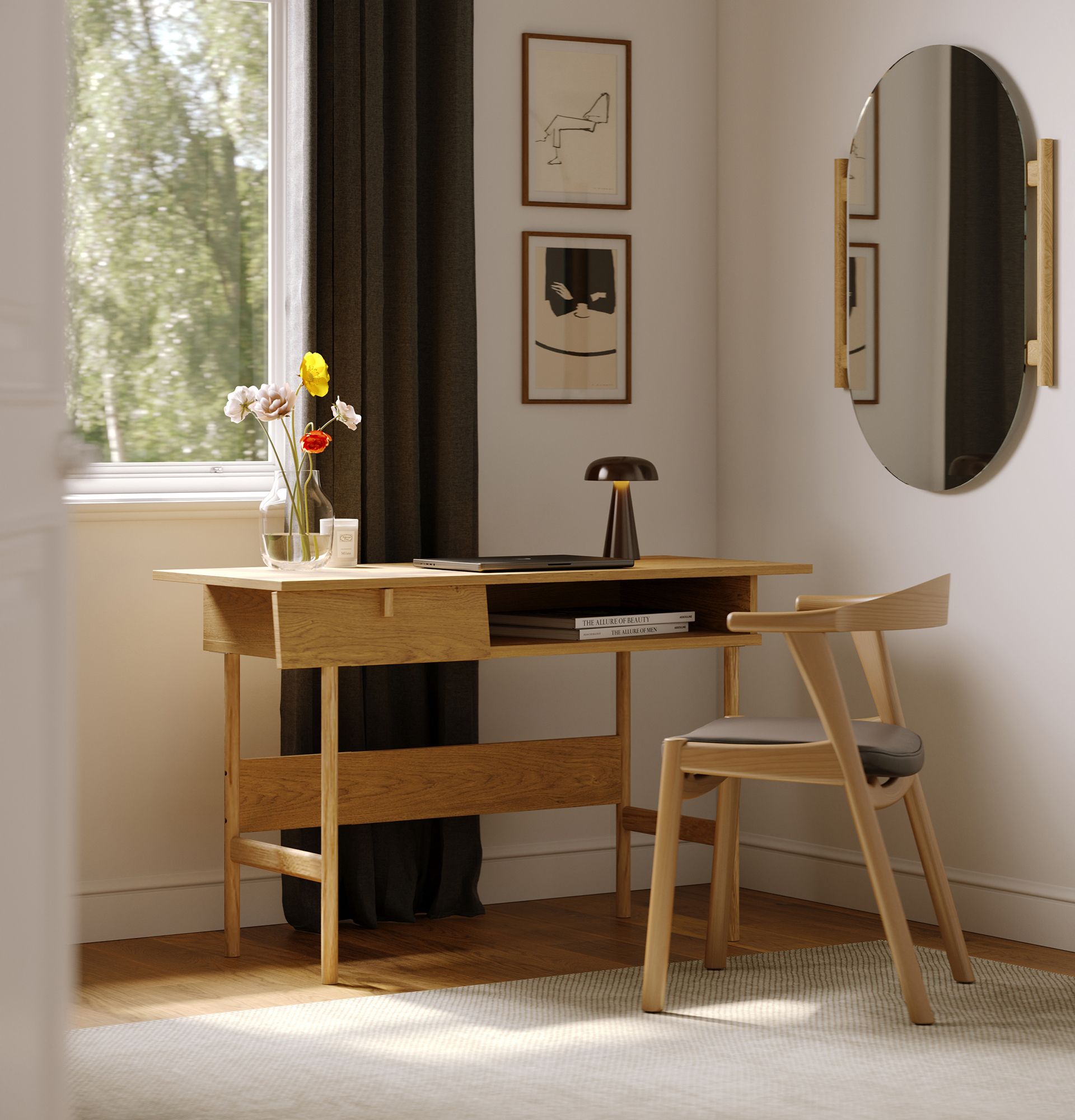Birou SKRA SKR88
Culoare: Stejar baltic
Mâner: Oak Wedge
Picioare: stejar oiled
                            