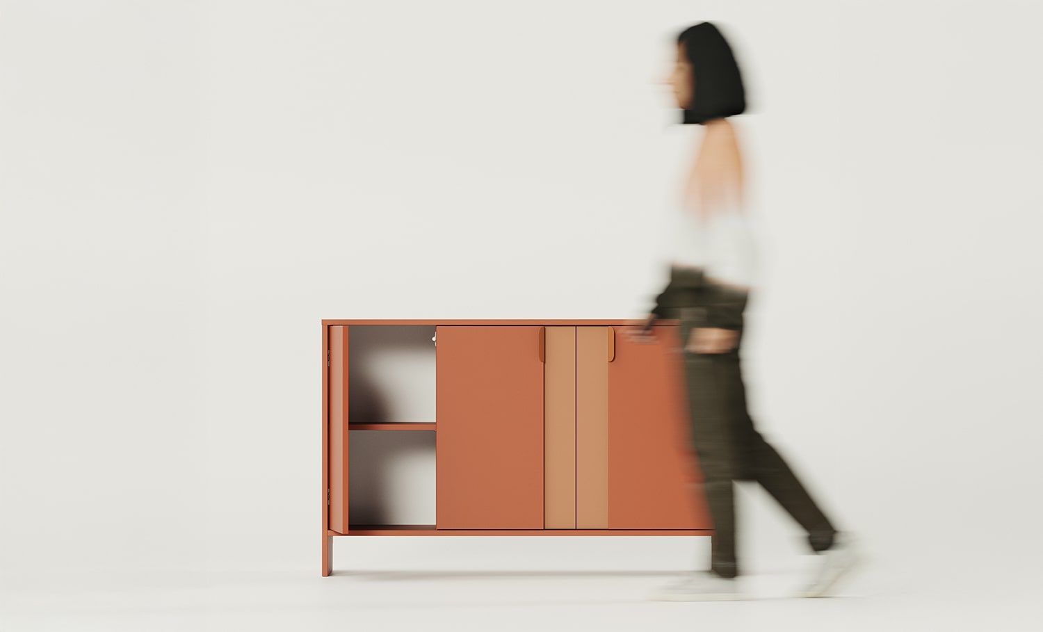 Comodă LAYERS LAY09
Culoare: Fiery Terracotta
Culoare față al doilea strat: Sahara Deep
Mâner: mâner LAYERS 110 Fire Terracotta