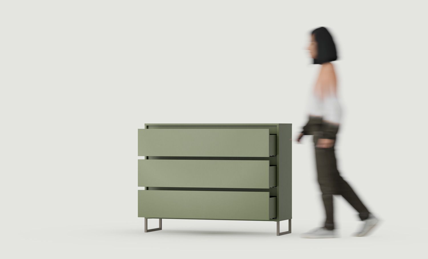 OKK1 comodă mare ODIS
Culoare: Cypress verde
Culoarea picioarelor: ODIS Steel Grey Beige