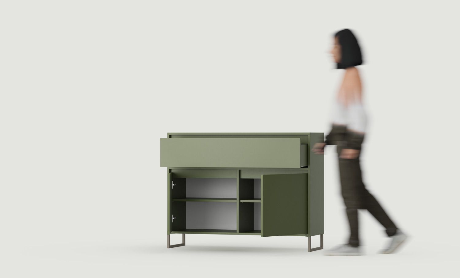 OKK6 comodă mare ODIS
Culoare: Cypress verde
Culoarea picioarelor: ODIS Steel Grey Beige