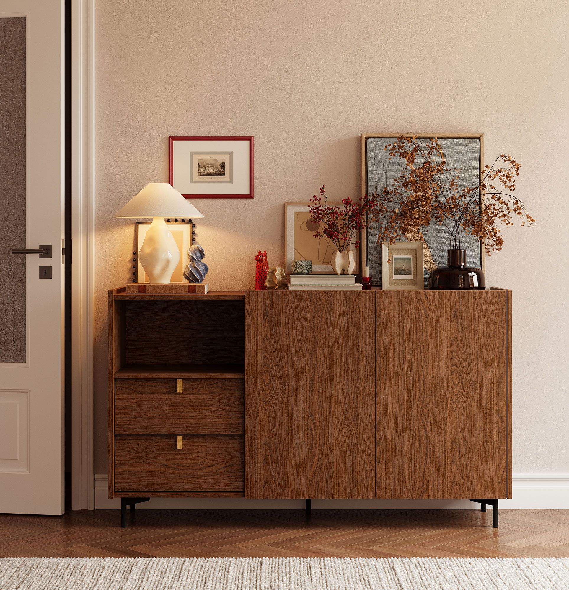 Comodă SKRA SKR28
Culoare: Stejar rustic
Picior: Negru
Mâner: Oak Wedge
                            