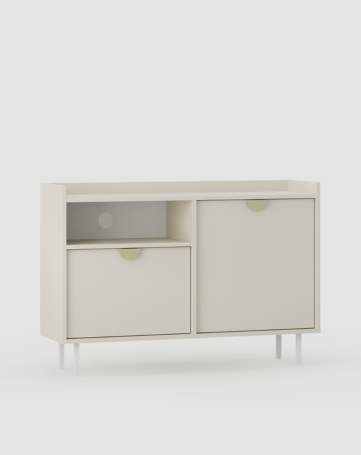 Cabinet RTV SIGI KS2TV1
Culoare: Milky Way
Picior: Alb
Mâner: Mâner RIND Gold