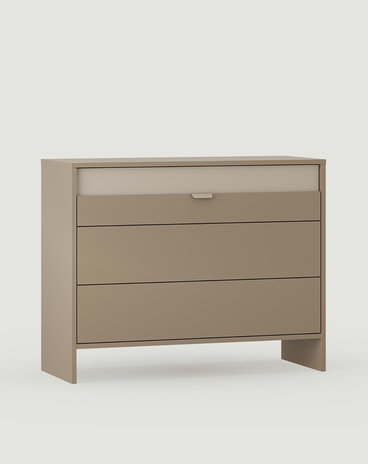 Comoda cu trei sertare LAYERS LAY11
Culoare: bej șampanie
Culoare față: Milky Way
Mâner: LAYERS 110 Milky Way