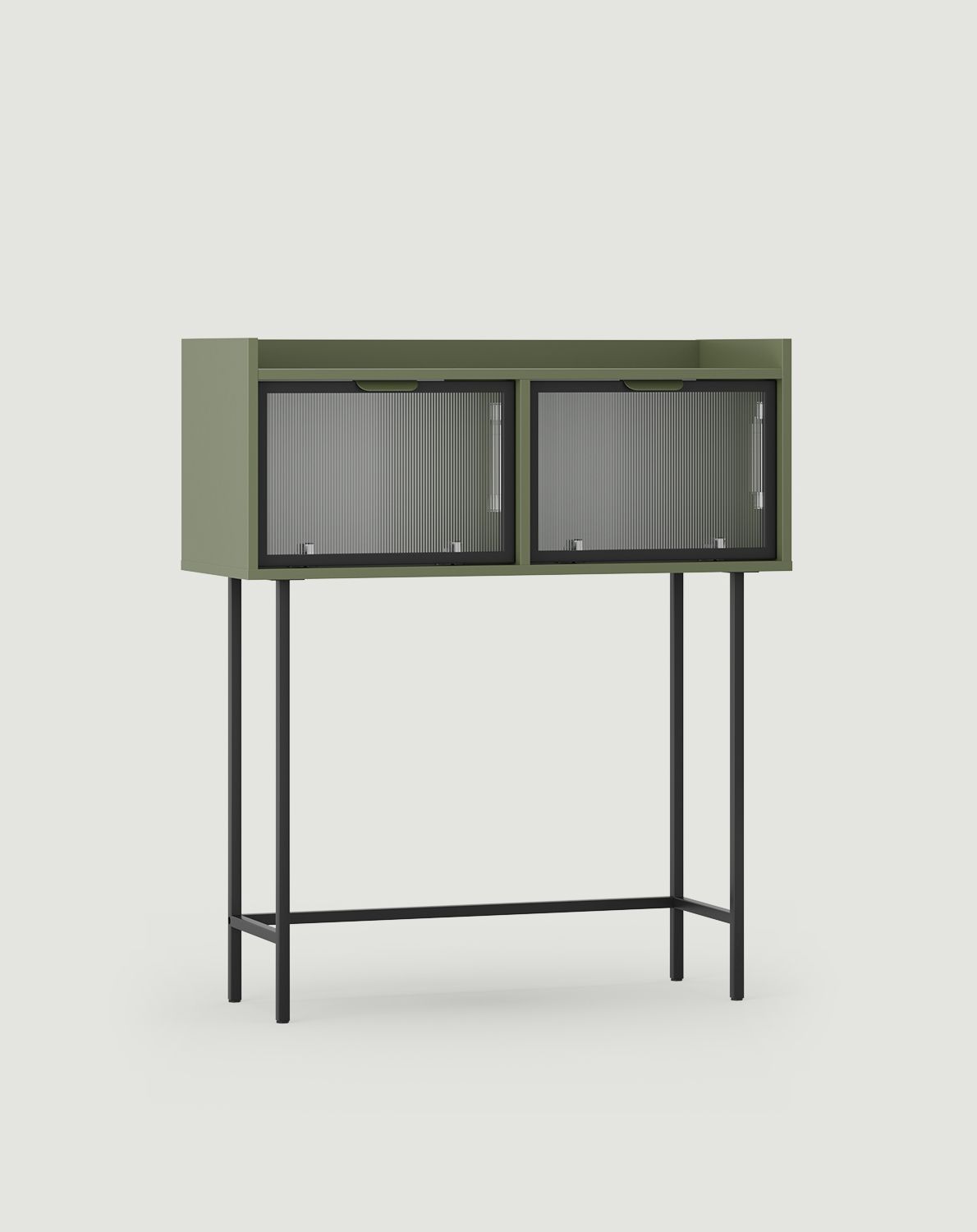 Consolă cu geam înalt SIGI RKSW2
Culoare: Verde cypress
Sticlă: canelată
Picior: Negru
Mâner: Mâner margine LAYERS 110 Verde chiparos