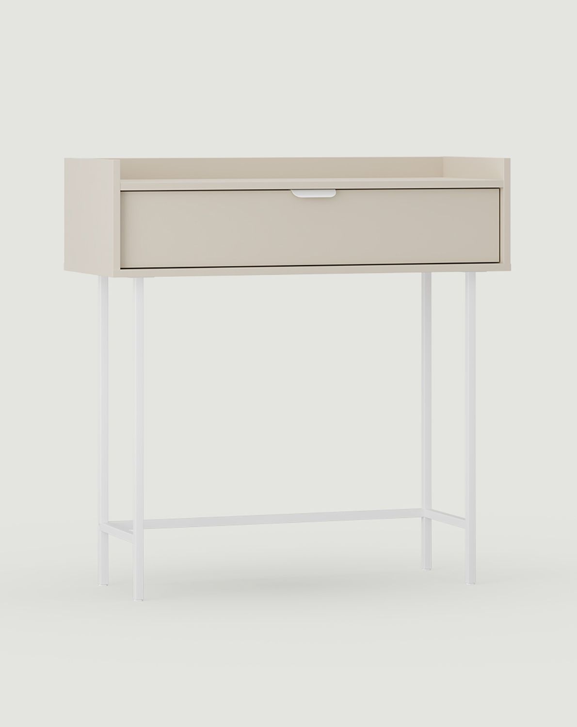 Consolă Sigi KS1
Culoare: Cașmir învăluitor
Picior: Alb
Mâner: Mâner margine LAYERS 110 Porțelan alb