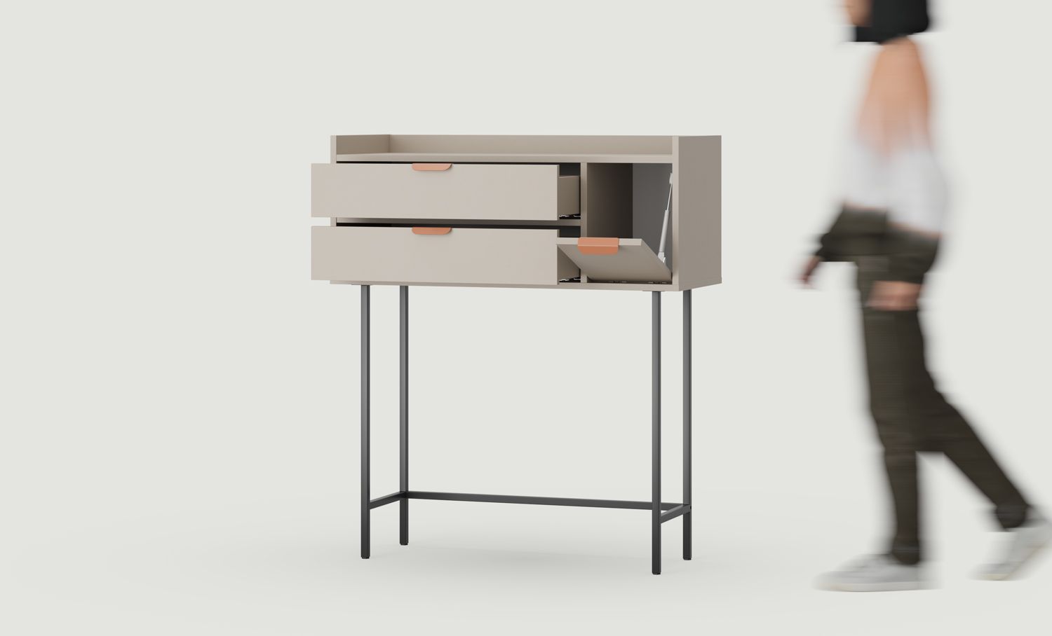 Consolă înaltă SIGI KSW3
Culoare: Ash White Clay
Picior: Negru
Mâner: Mâner margine LAYERS 110 Sahara Deep