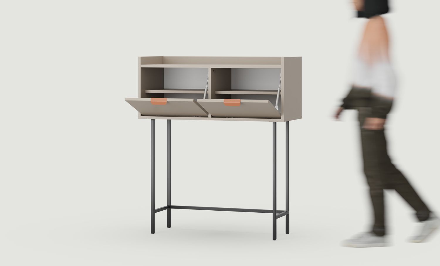 Consolă înaltă SIGI KSW2
Culoare: Ash White Clay
Picior: Negru
Mâner: Mâner margine LAYERS 110 Sahara Deep