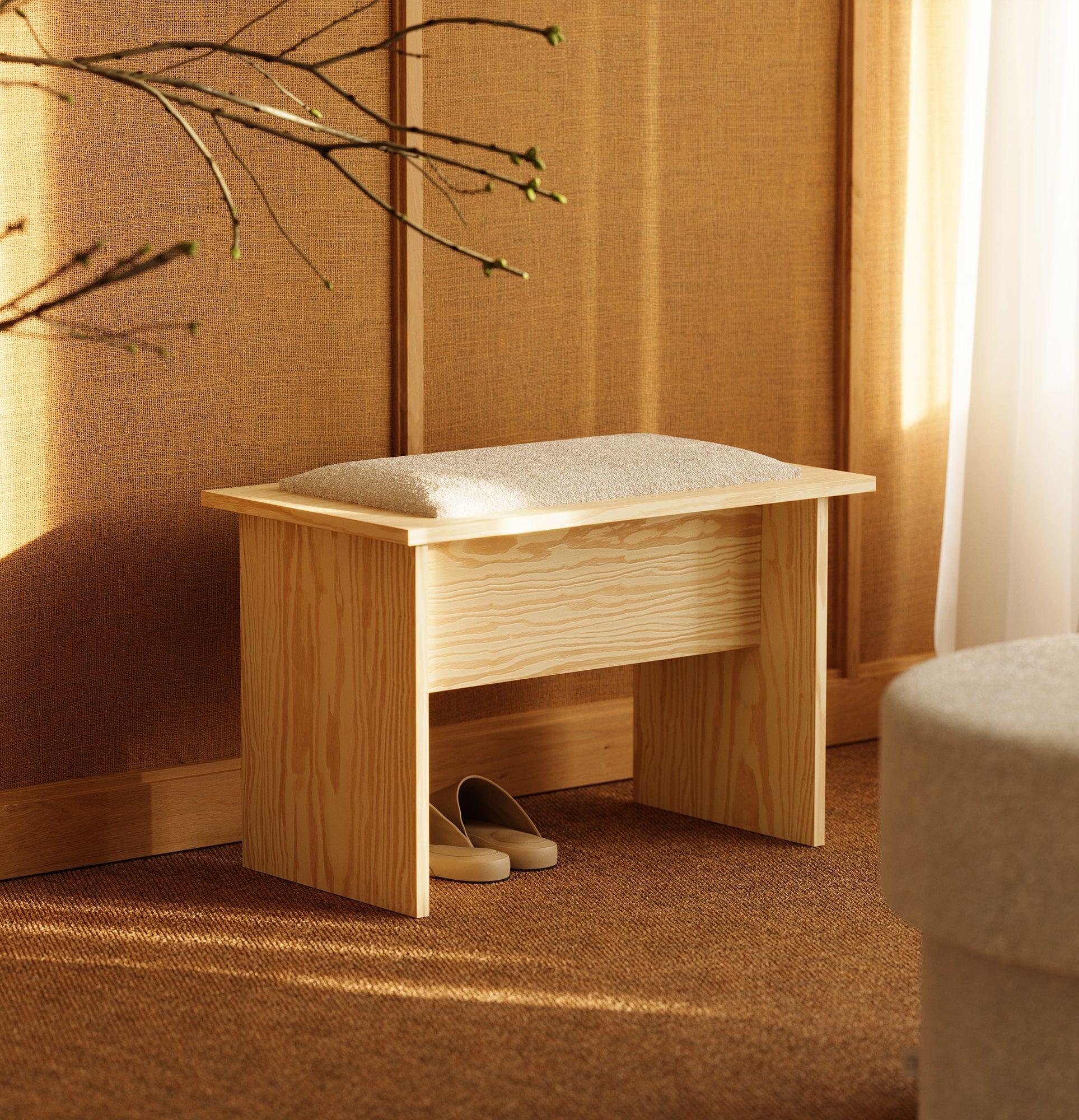 Bancă KABE LK01 în stil JAPANI
Culoare: Flame Pine
Culoare tapițerie: Moss 01