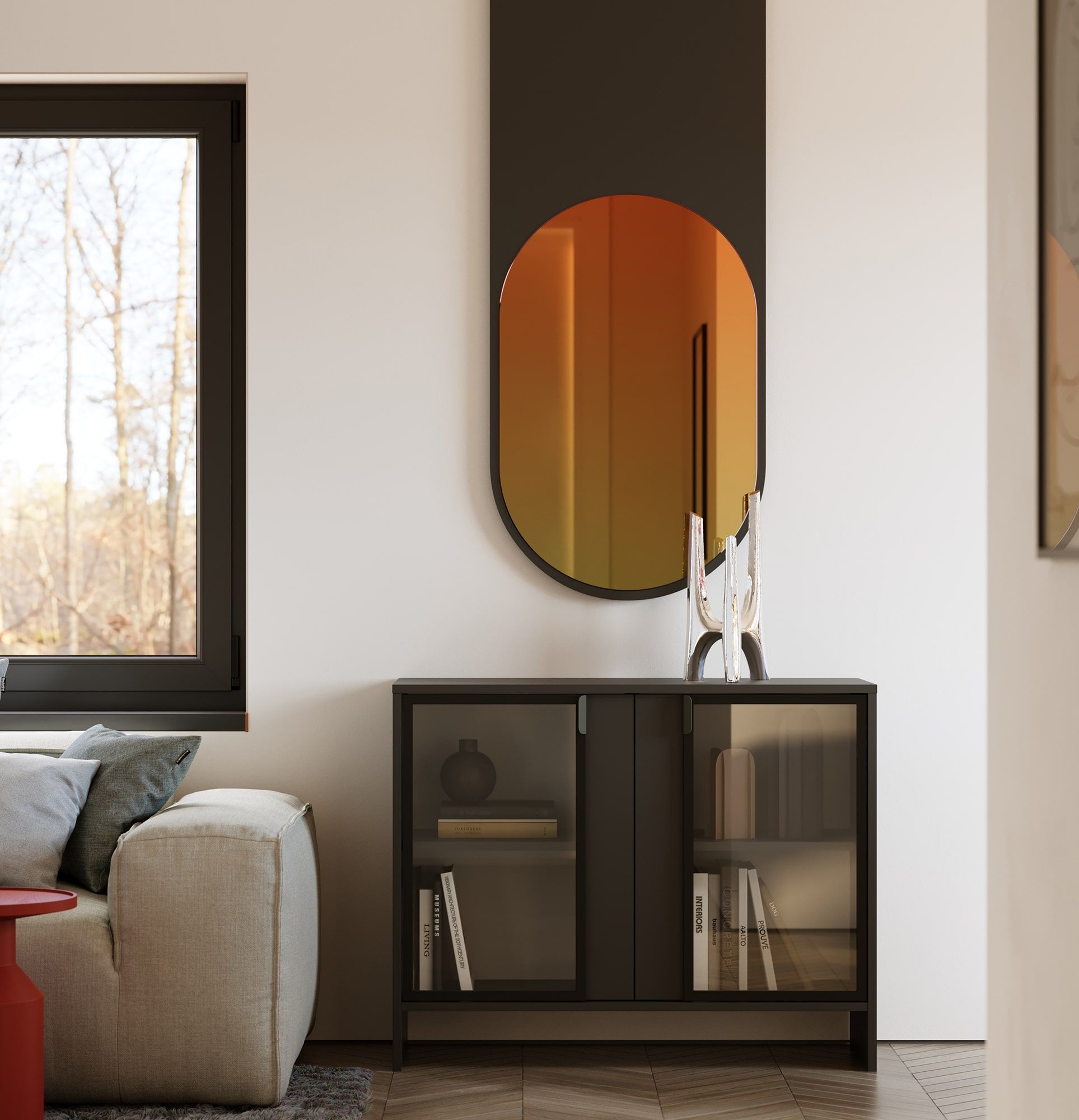 Oglindă suspendată LAYERS LAY55
Culoare: Basalt adânc
Tip de suprafață a oglinzii: Prismă decorativă