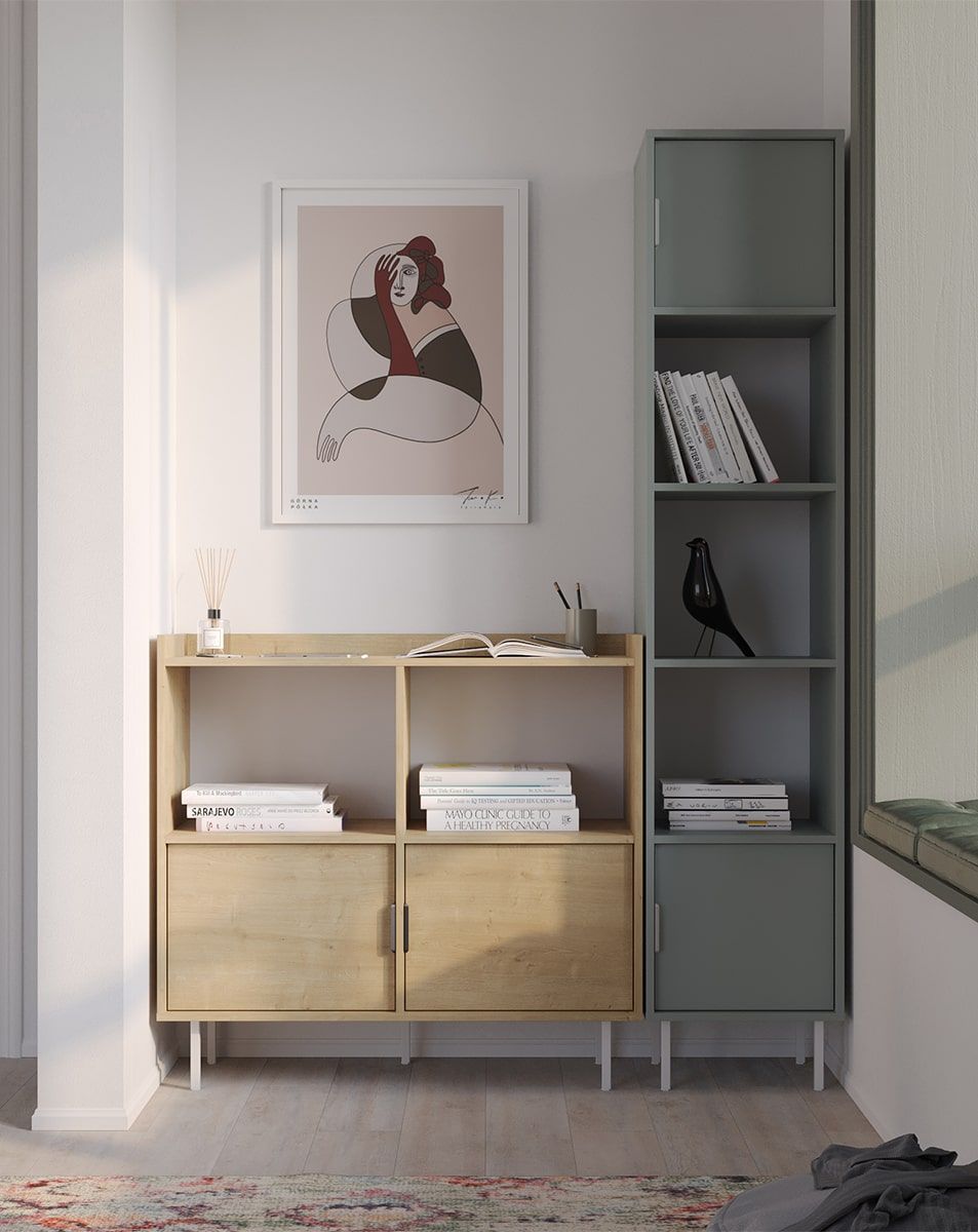 Bibliotecă de birou SIGI SRPRO1
Culoare: Hamilton stejar
Picior: Alb
Mâner: Mâner LING negru