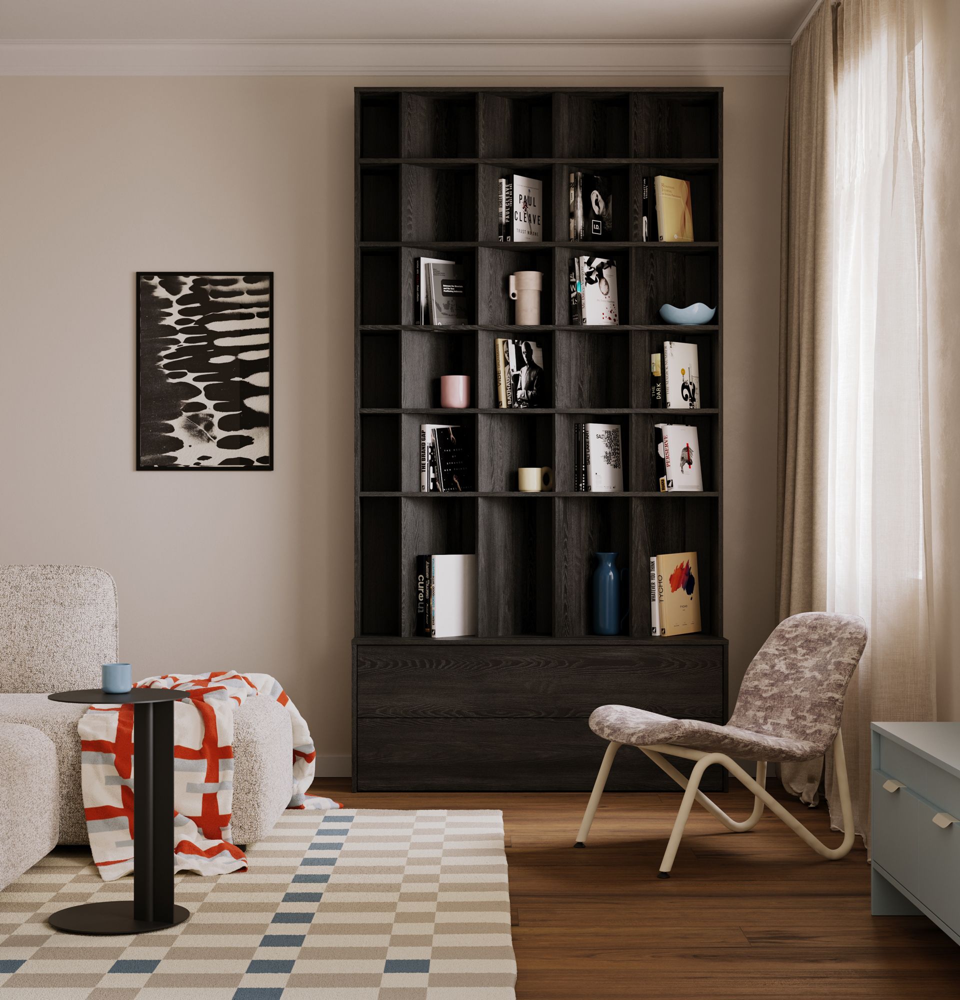 Bibliotecă YUTO YSZ02
Culoare: Stejar patinat negru