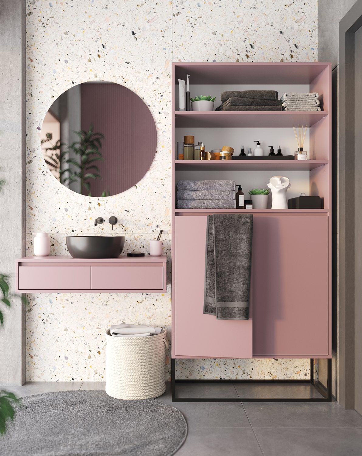 Piedestal ODIS OS1
Culoare: Antique Rose
Culoare picior: ODIS Steel Black