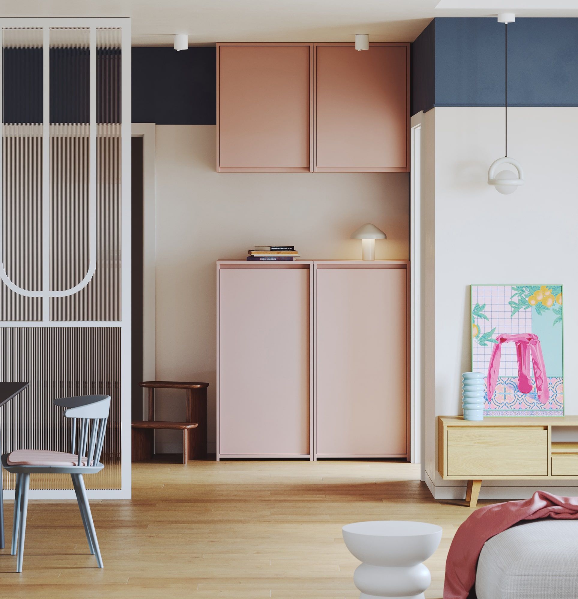 RAGNAR Piedestal jos suspendat cu rafturi RA12
Culoare: Antique Rose