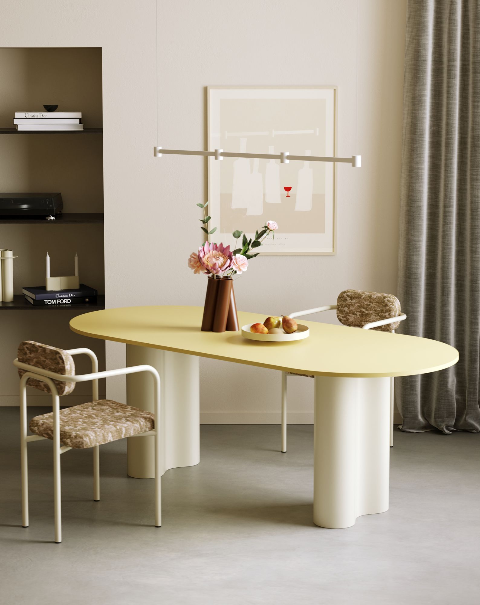 Masă de dining BULB 180 cm SBU02
Culoare: Citrus Mousse
Culoarea picioarelor: Milky Way