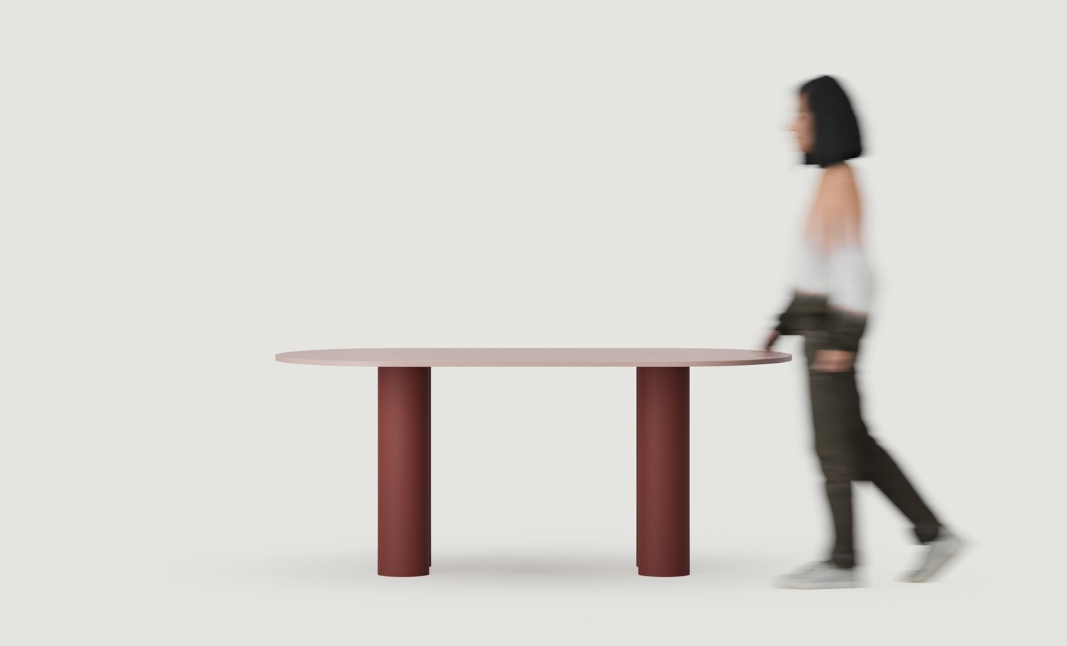 Masă de dining BULB 180 cm SBU02
Culoare: Sugar Wattle
Culoarea picioarelor: Martian Red