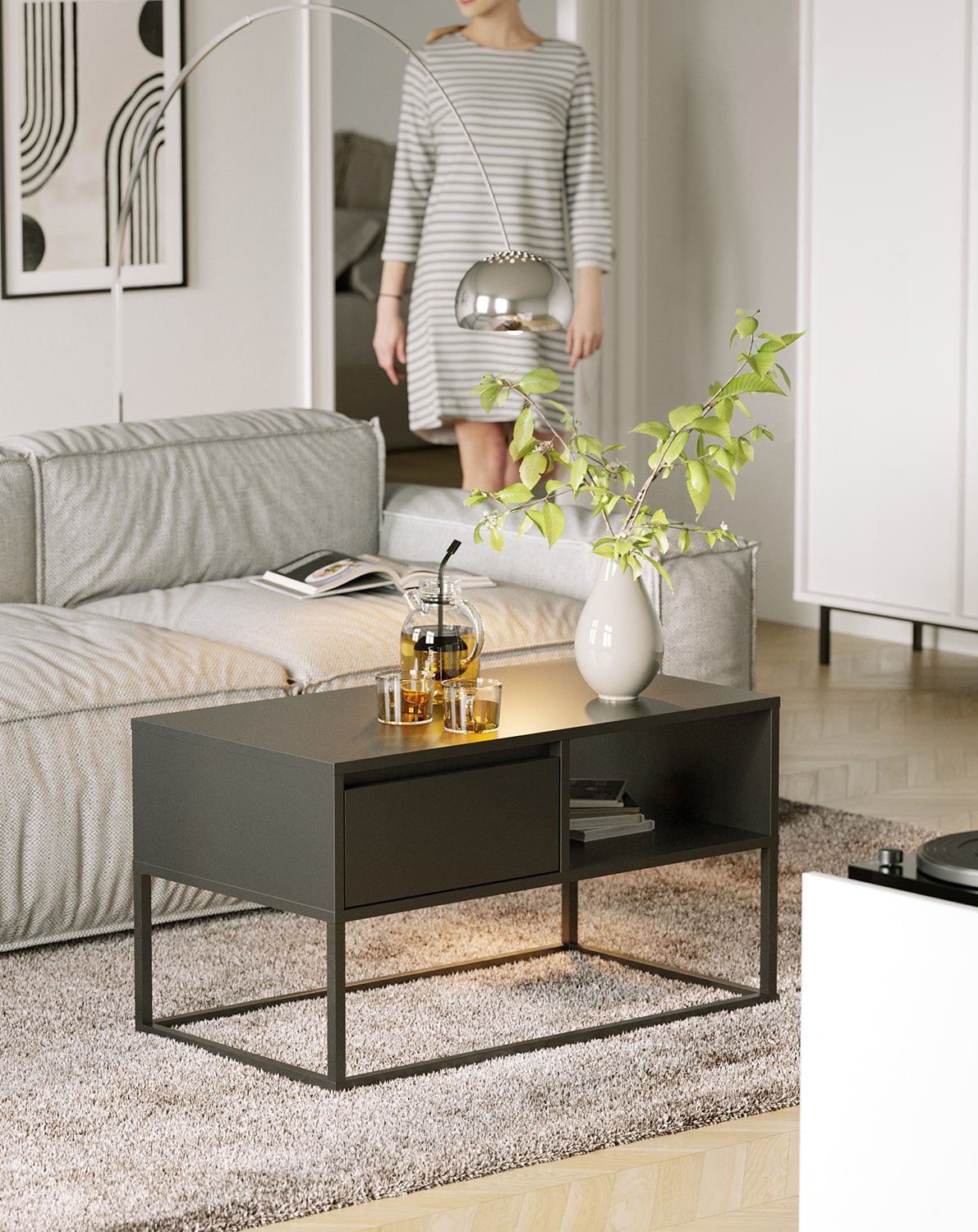 Măsuță de cafea BJORN SD1 90CM
Culoare: Black Onyx
Culoarea piciorului: Negru