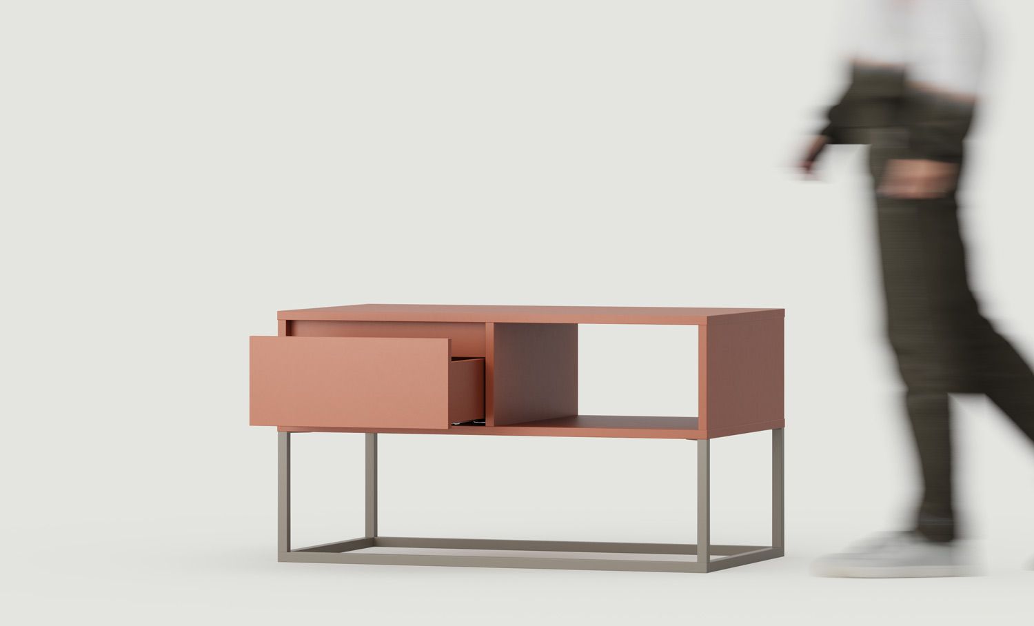 Măsuță de cafea BJORN SD1 90CM
Culoare: Fiery Terracotta
Culoarea piciorului: Picior bej gri