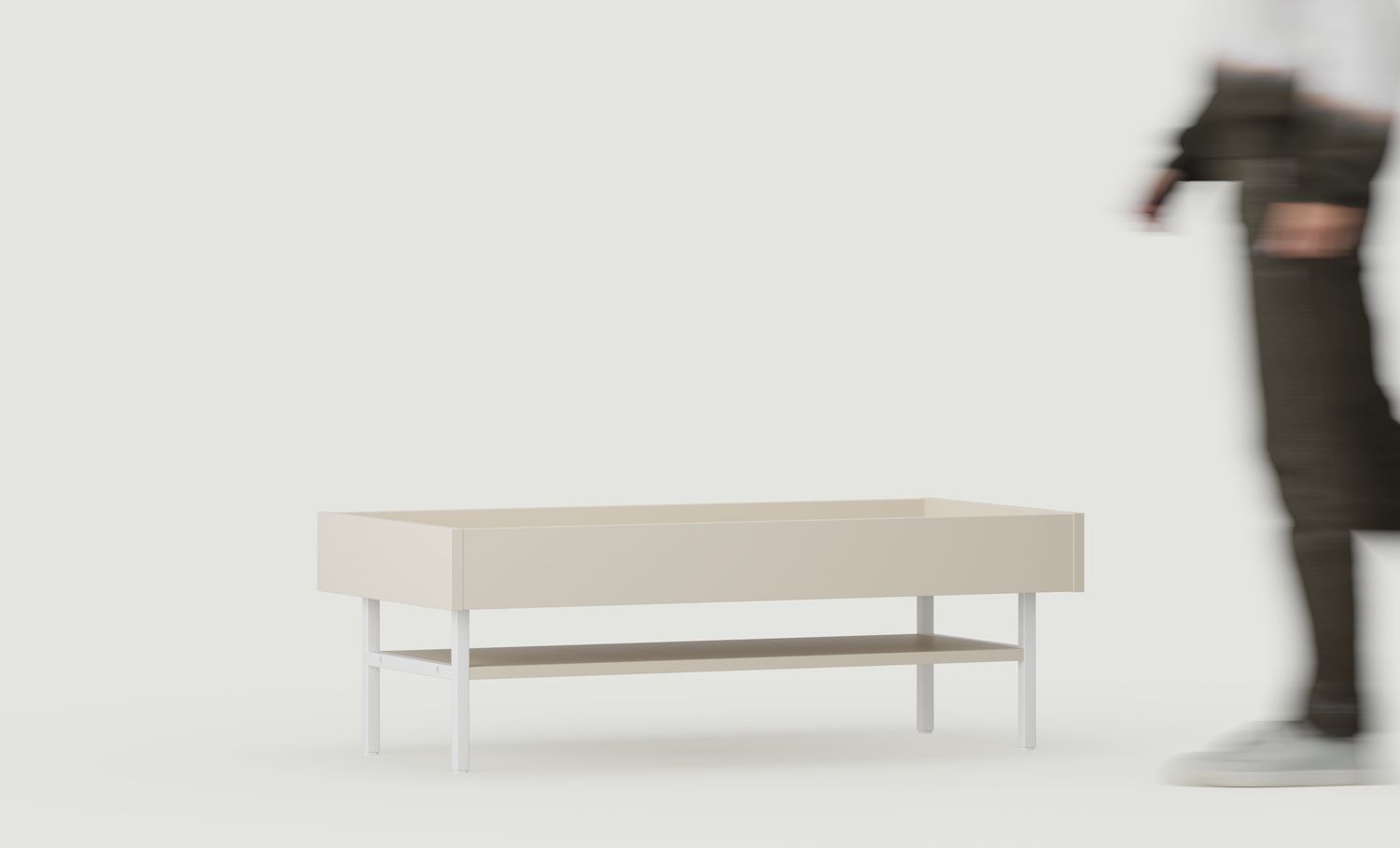 Măsuță de cafea SIGI cu raft SSK3
Culoare: Champagne Beige
Picior: Alb