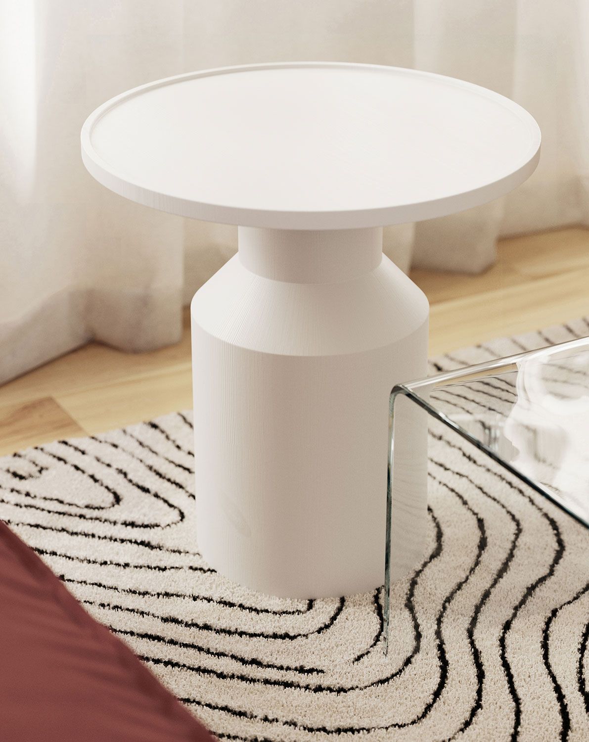 Masă de cafea din lemn FLAT SK2 Alb