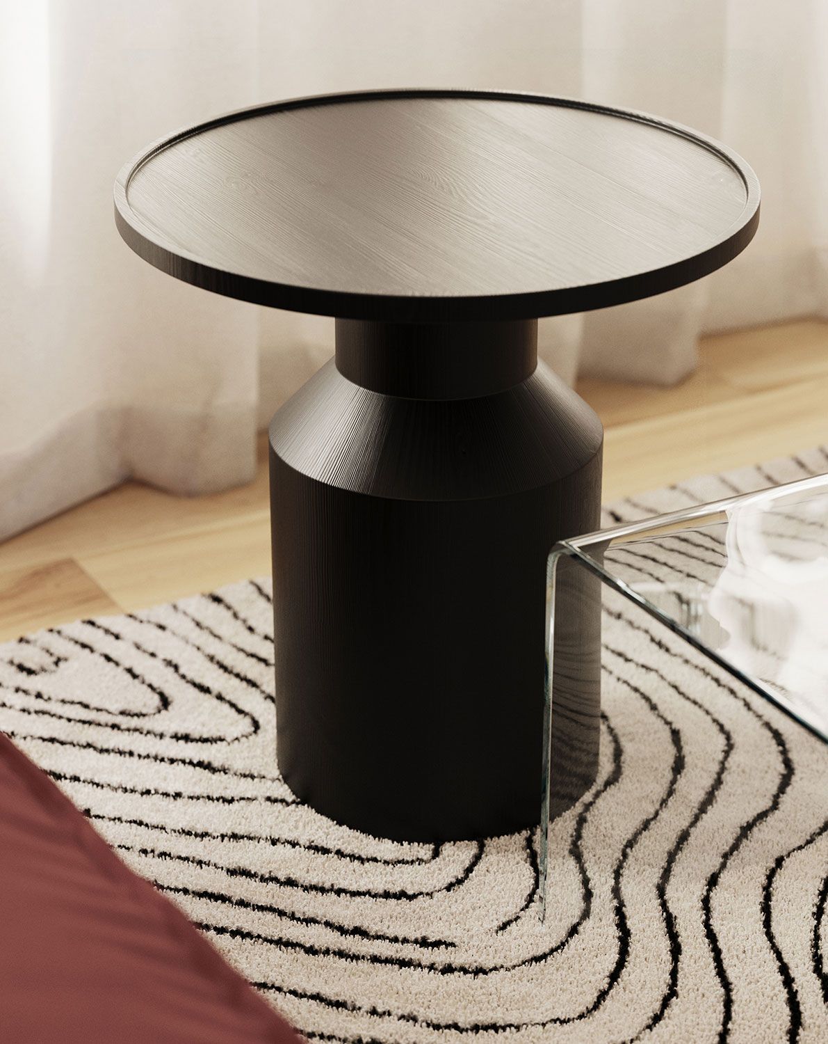 Masă de cafea din lemn FLAT SK2 Black