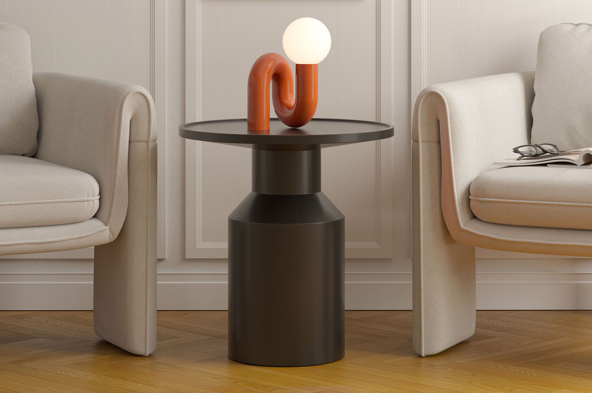 Masă de cafea din lemn FLAT SK2 Black