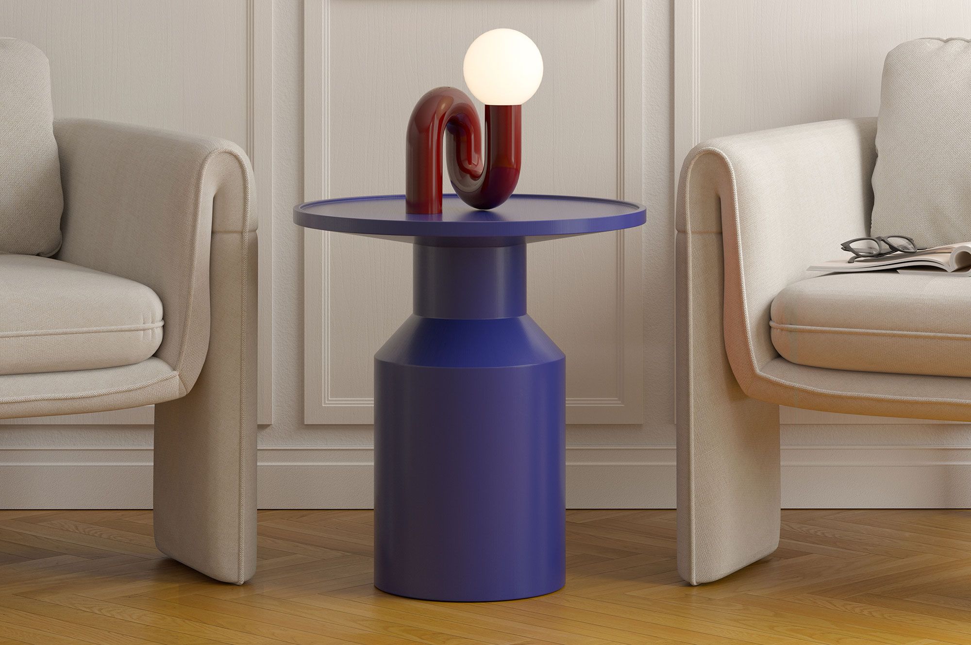 Masă de cafea din lemn FLAT SK2 Cobalt