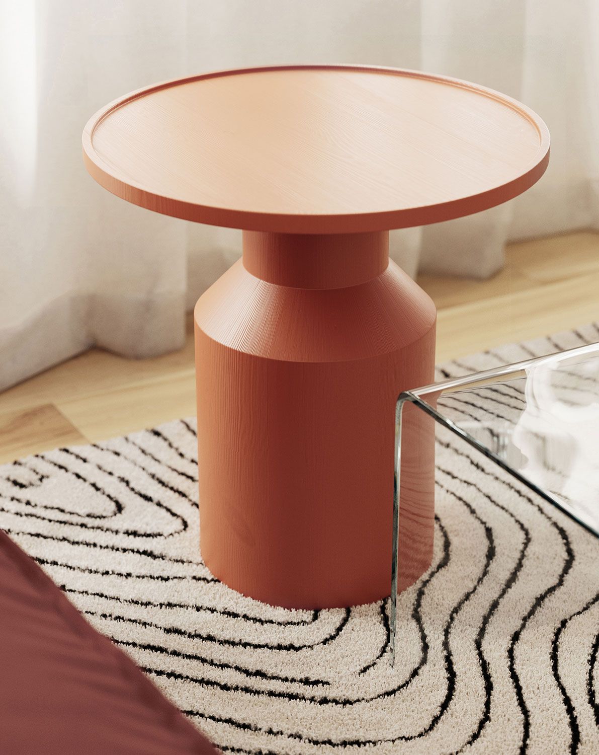 Masă de cafea din lemn FLAT SK2 Mandarin