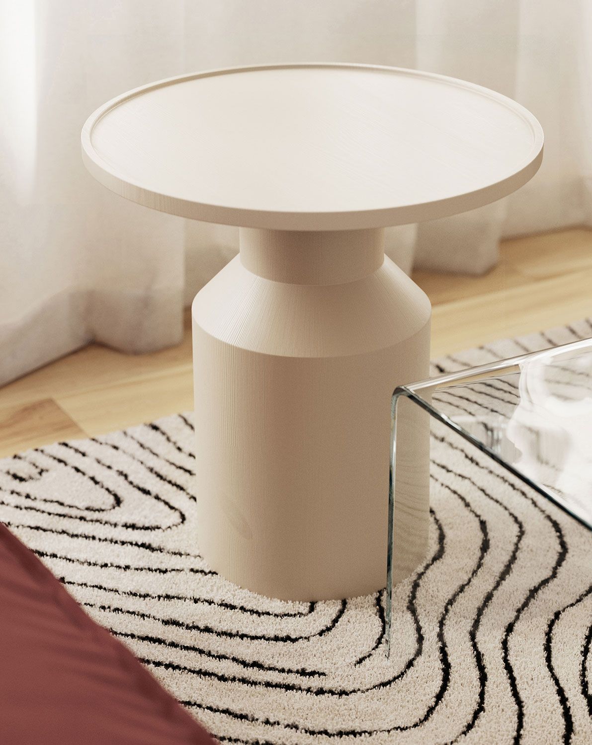 Masă de cafea din lemn FLAT SK2 Champagne