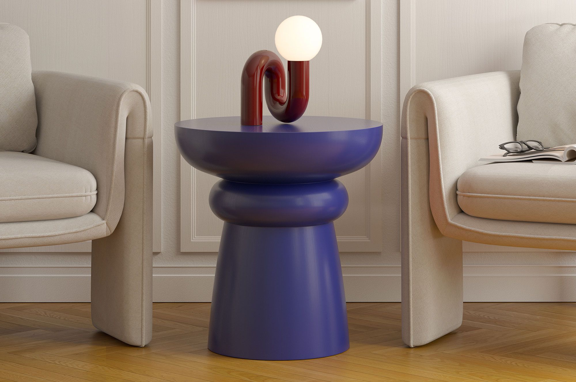 Masă de cafea din lemn FOLD SK5 Cobalt