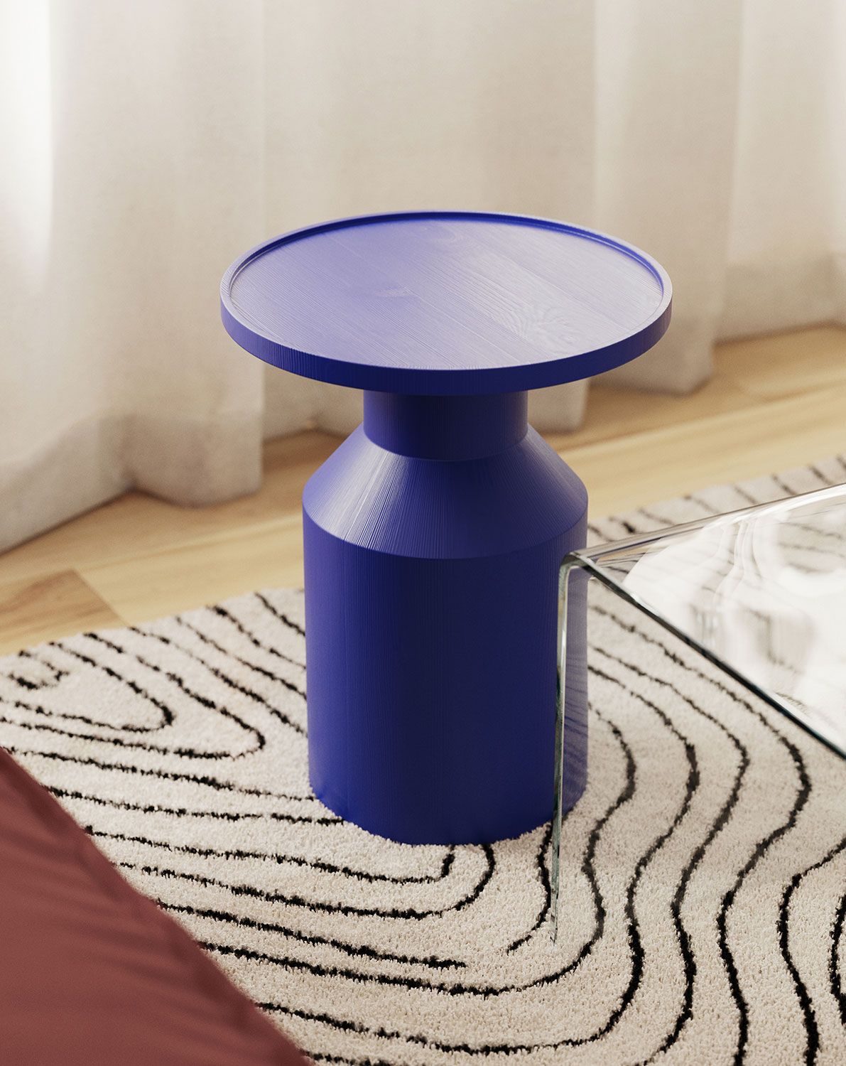 Masă auxiliară din lemn FLAT SP2 Cobalt