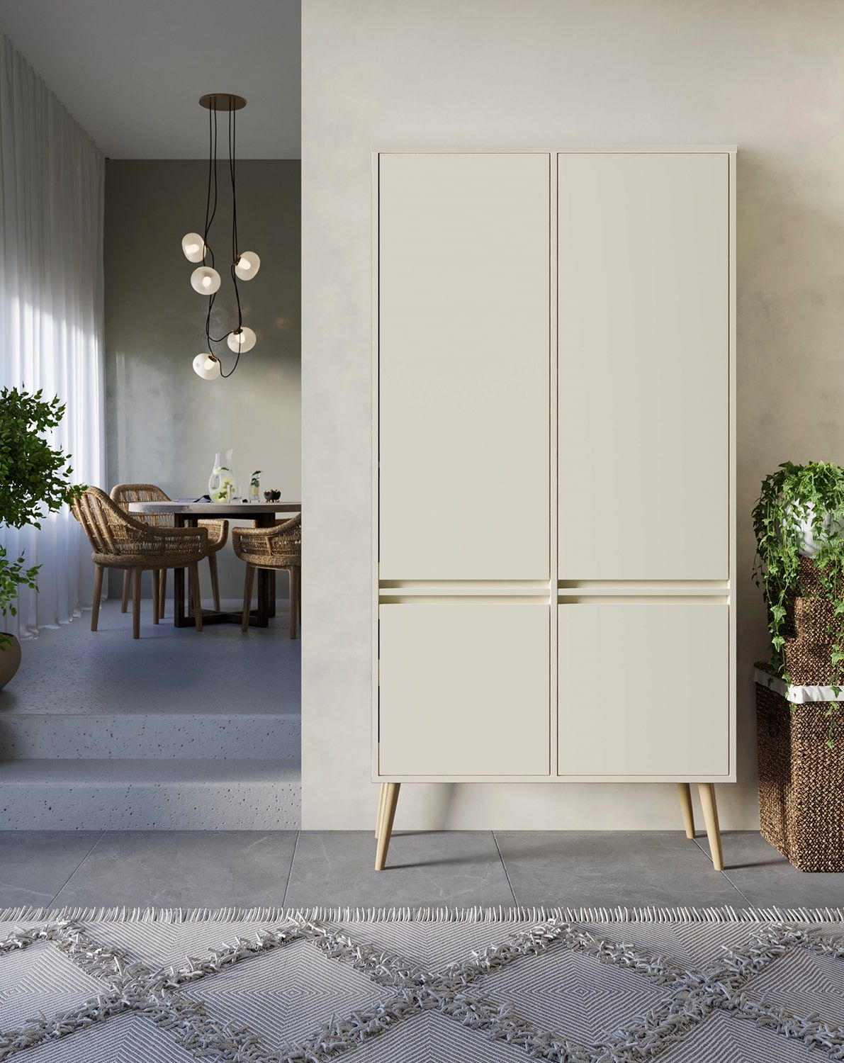 Cabinet FENRIS SZF1
Culoare: Calea Lactee
Picior: Stejar cu role uleios
