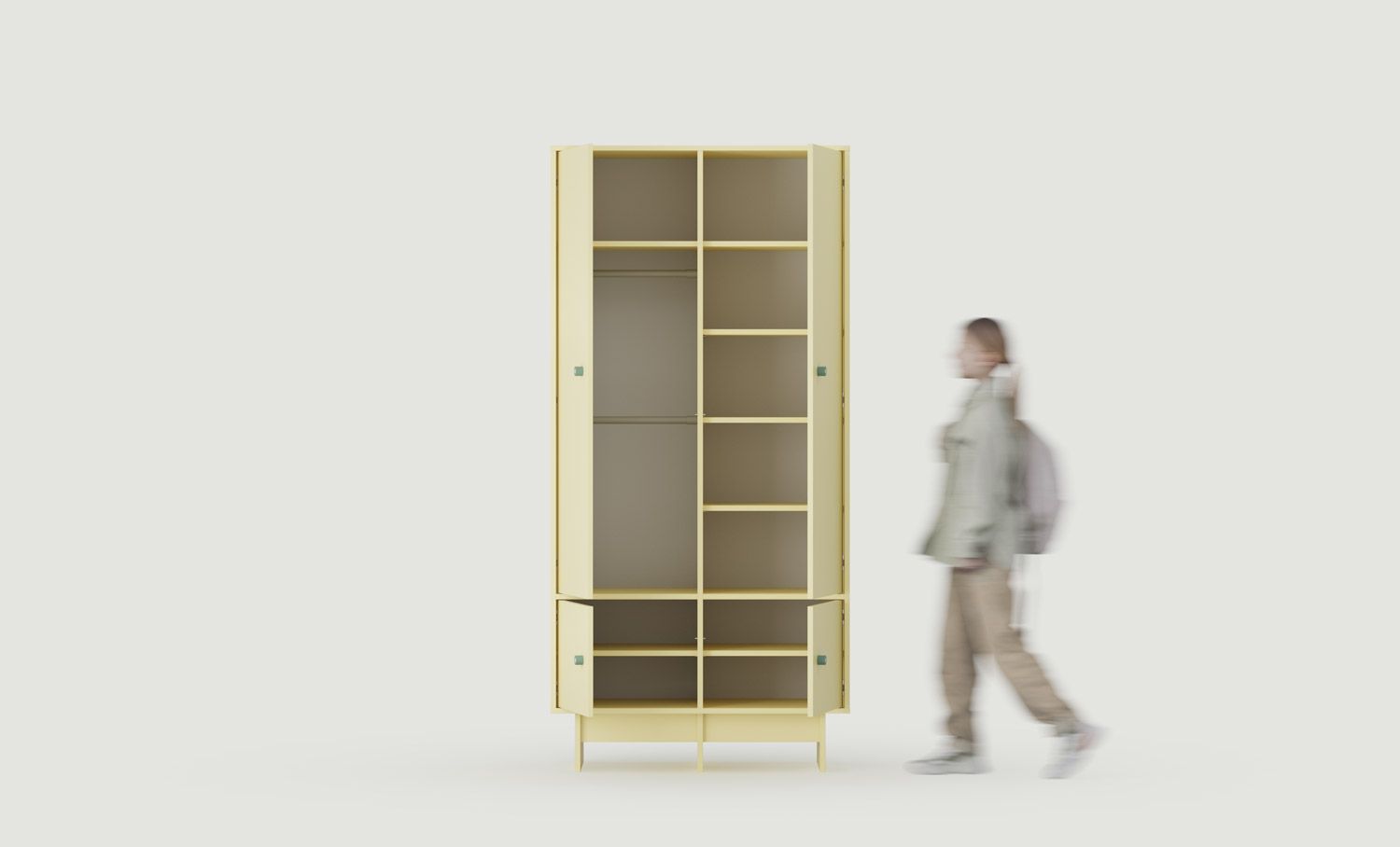 KABE KIDS SZK06K dulap adânc cu tijă în stil JAPANDI