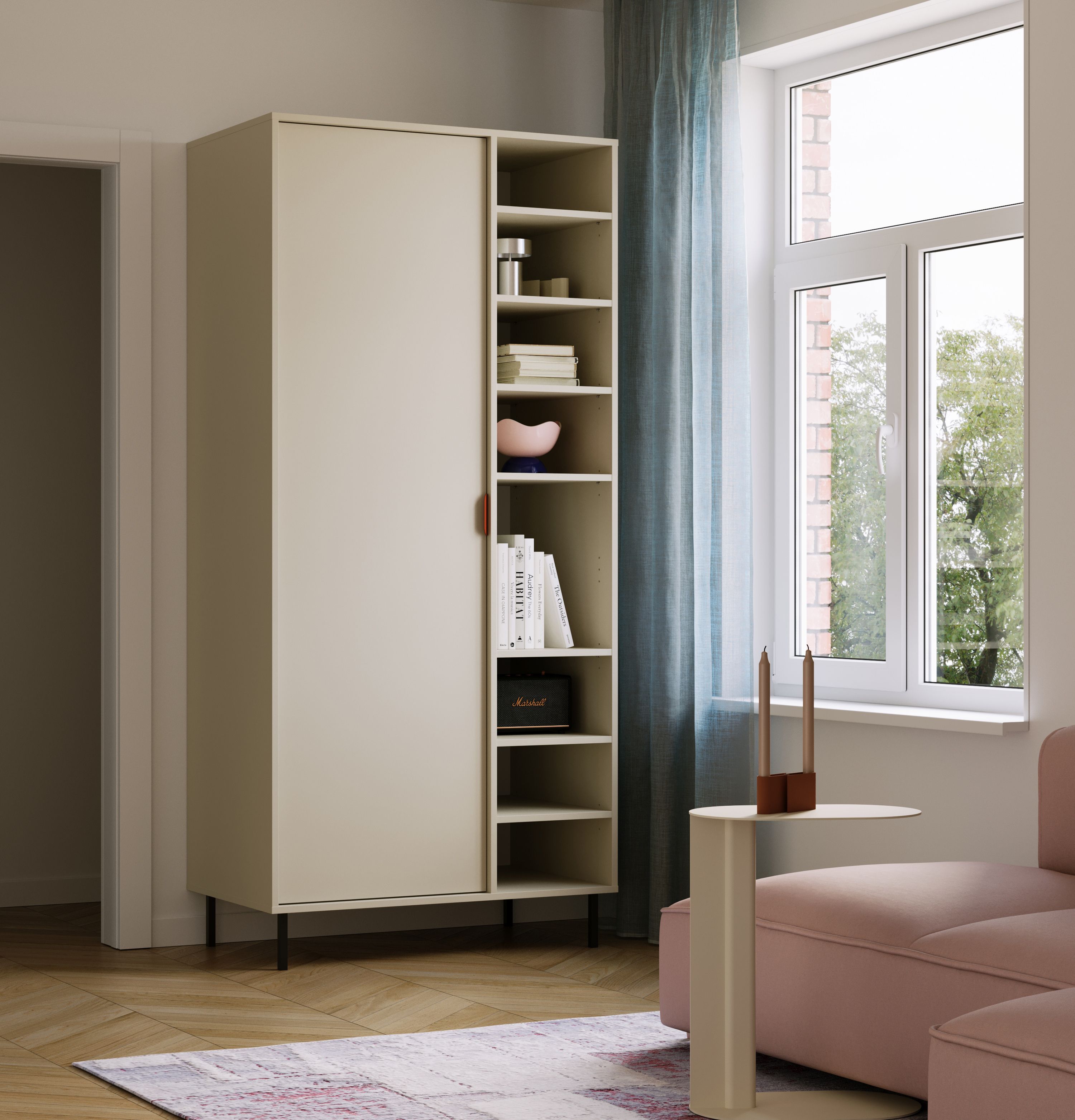 SIGI garderobă asimetrică adâncă cu baretă SZSA6
Culoare: Milky way
Picior: Negru
Mâner: LAYERS 110 Fiery Terracotta