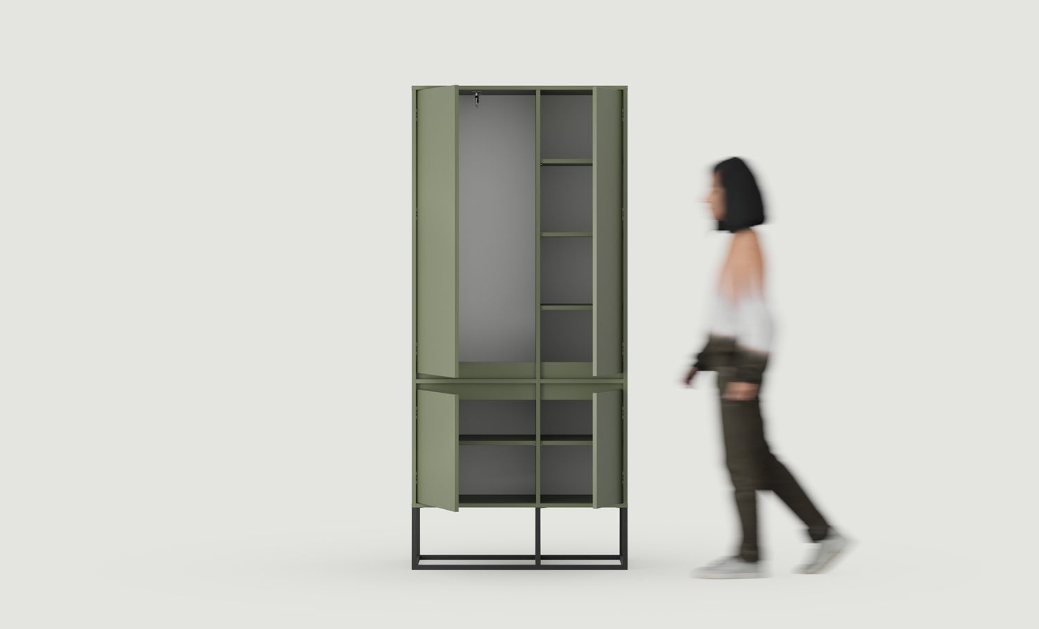 Dulap asimetric ODIS SZOA1
Culoare: Cypress Green
Culoare picior: Oțel ODIS Negru