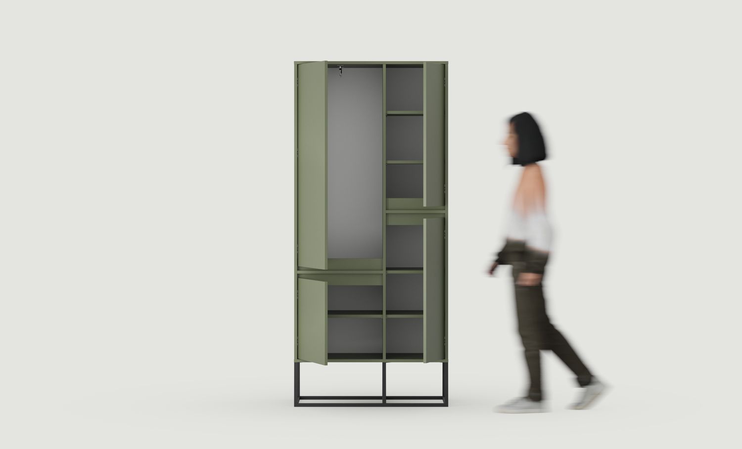 Dulap asimetric ODIS SZOA2
Culoare: Cypress Green
Culoare picior: Oțel ODIS Negru