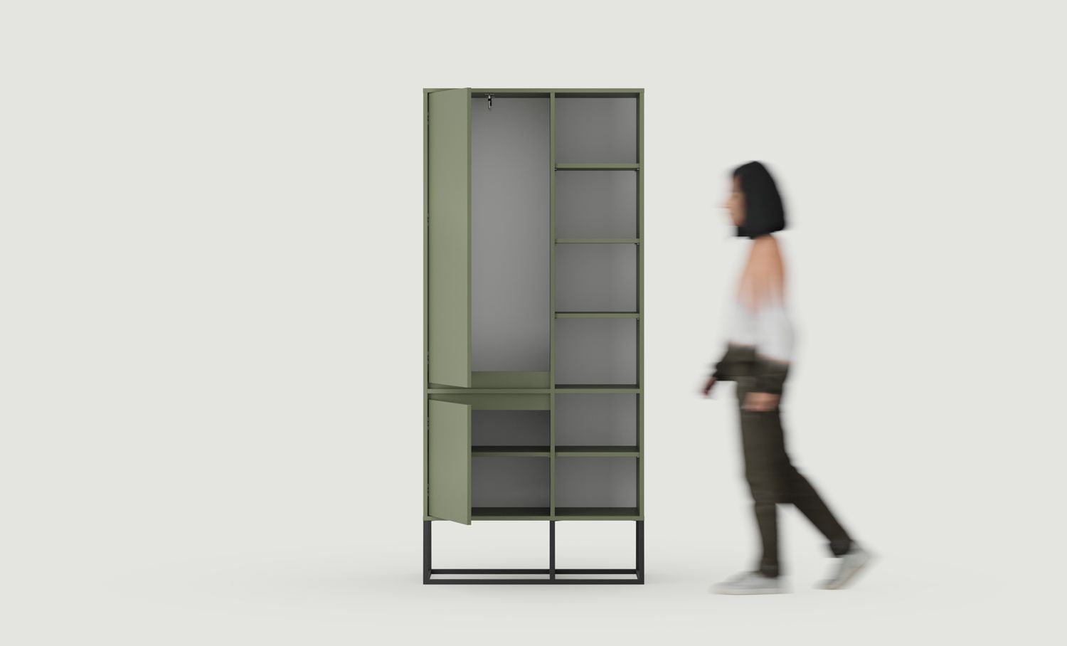 Dulap asimetric ODIS SZOA4
Culoare: Cypress Green
Culoare picior: Oțel ODIS Negru