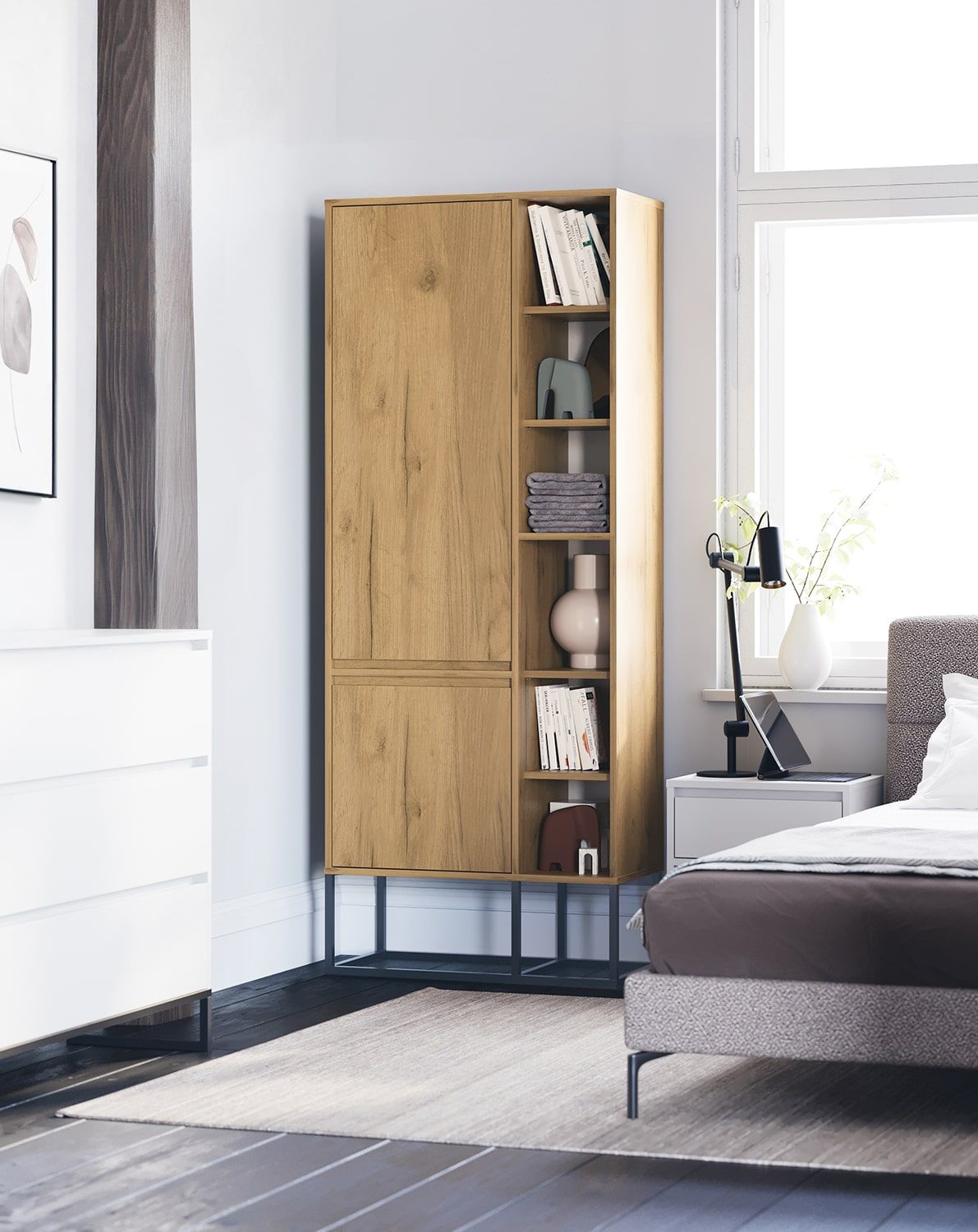 Dulap asimetric ODIS SZOA4
Culoare: Oak Gold
Culoare picior: ODIS Steel Black