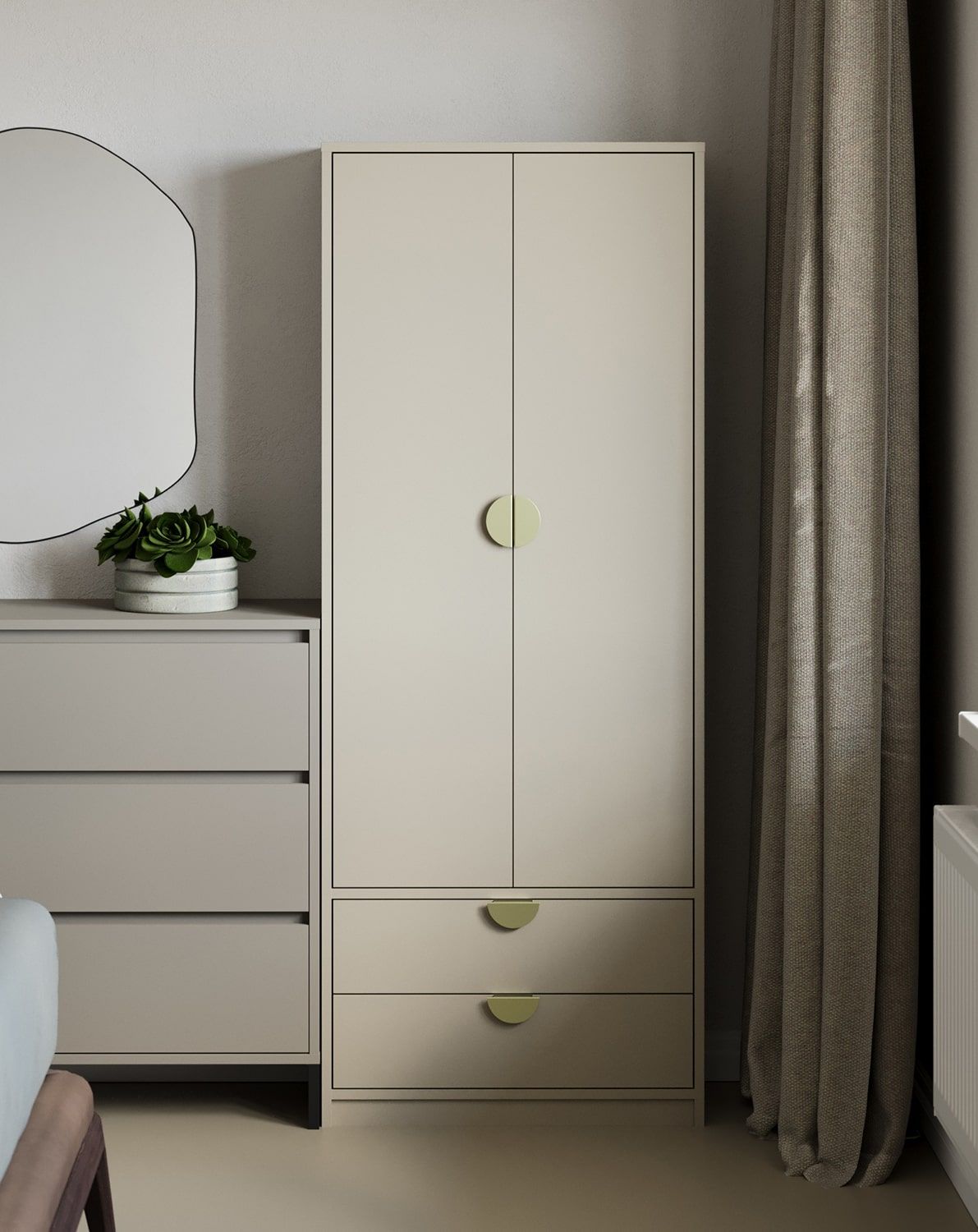 Dulap S01
Culoare: Champagne Beige
Mâner: Mâner din lemn RIND Gold