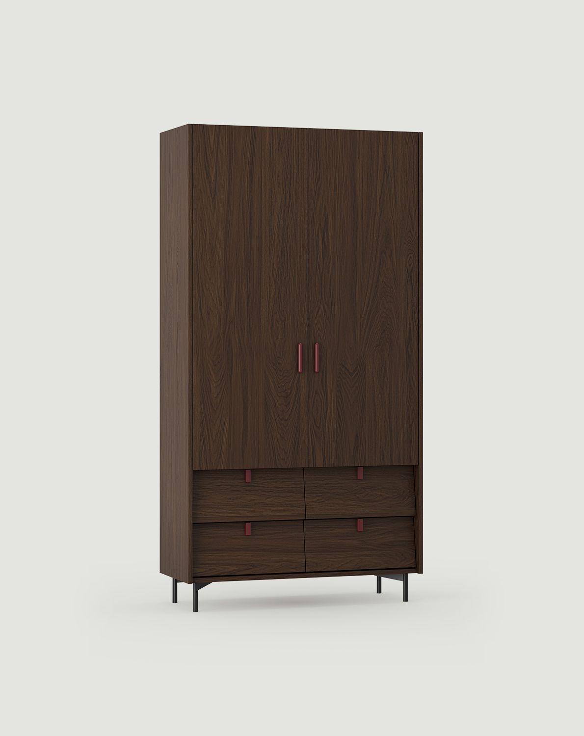 Dulap SKRA SKR48
Culoare: furnir de stejar închis
Mâner superior: Cigar Burgundy
Mâner inferior: Burgundy Wedge
Picior: Negru
  