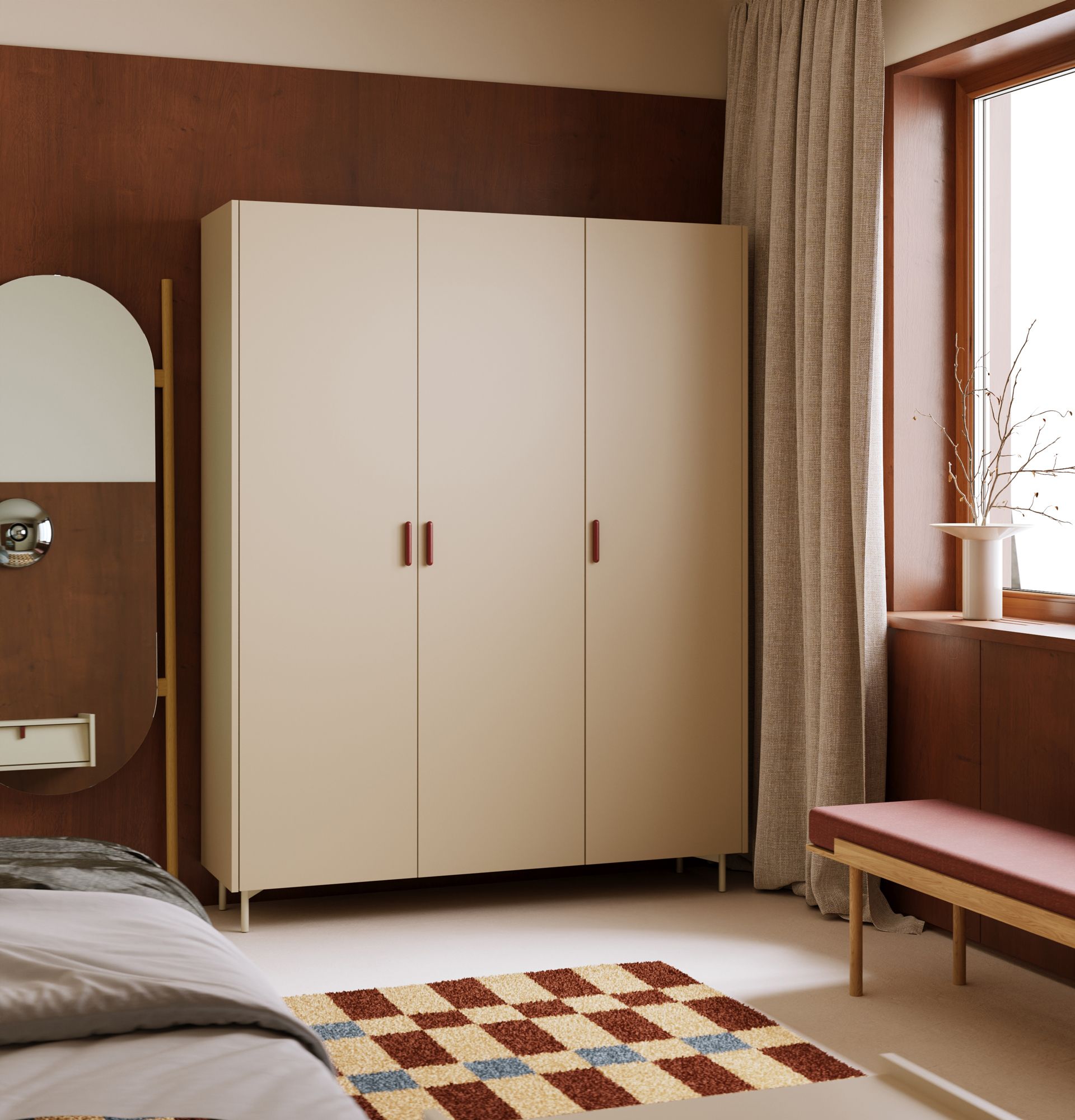 Dulap SKRA SKR53
Culoare: Cappuccino
Mâner: Cigar Burgundy
Picior: Milky Way