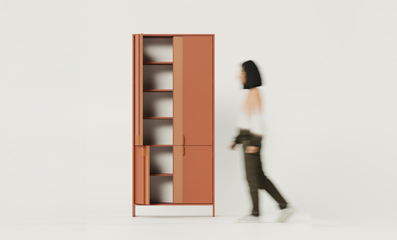 Dulap cu rafturi LAYERS LAY59
Culoare: Fiery Terracotta
Culoarea 2: Sahara Deep
Mâner: Mâner margine LAYERS 110 Fire Terracotta
                            