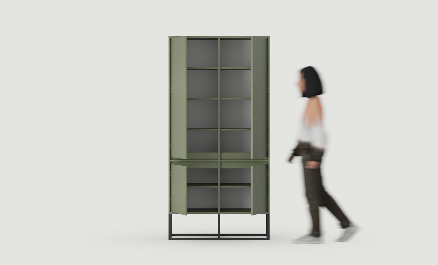 Dulap cu rafturi ODIS SZO5
Culoare: Cypress Green
Culoare picior: Oțel ODIS Negru