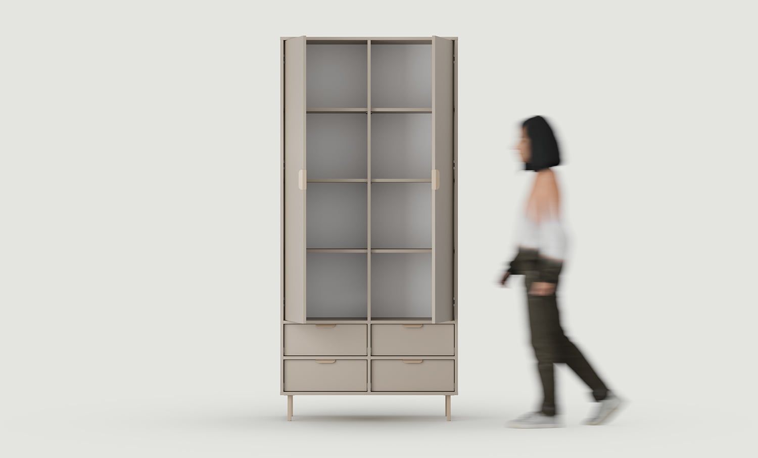 Dulap cu rafturi SIGI SZS5
Culoare: Ash White Clay
Picior: Cappuccino
Mâner: LAYERS 110 Cappuccino
                            