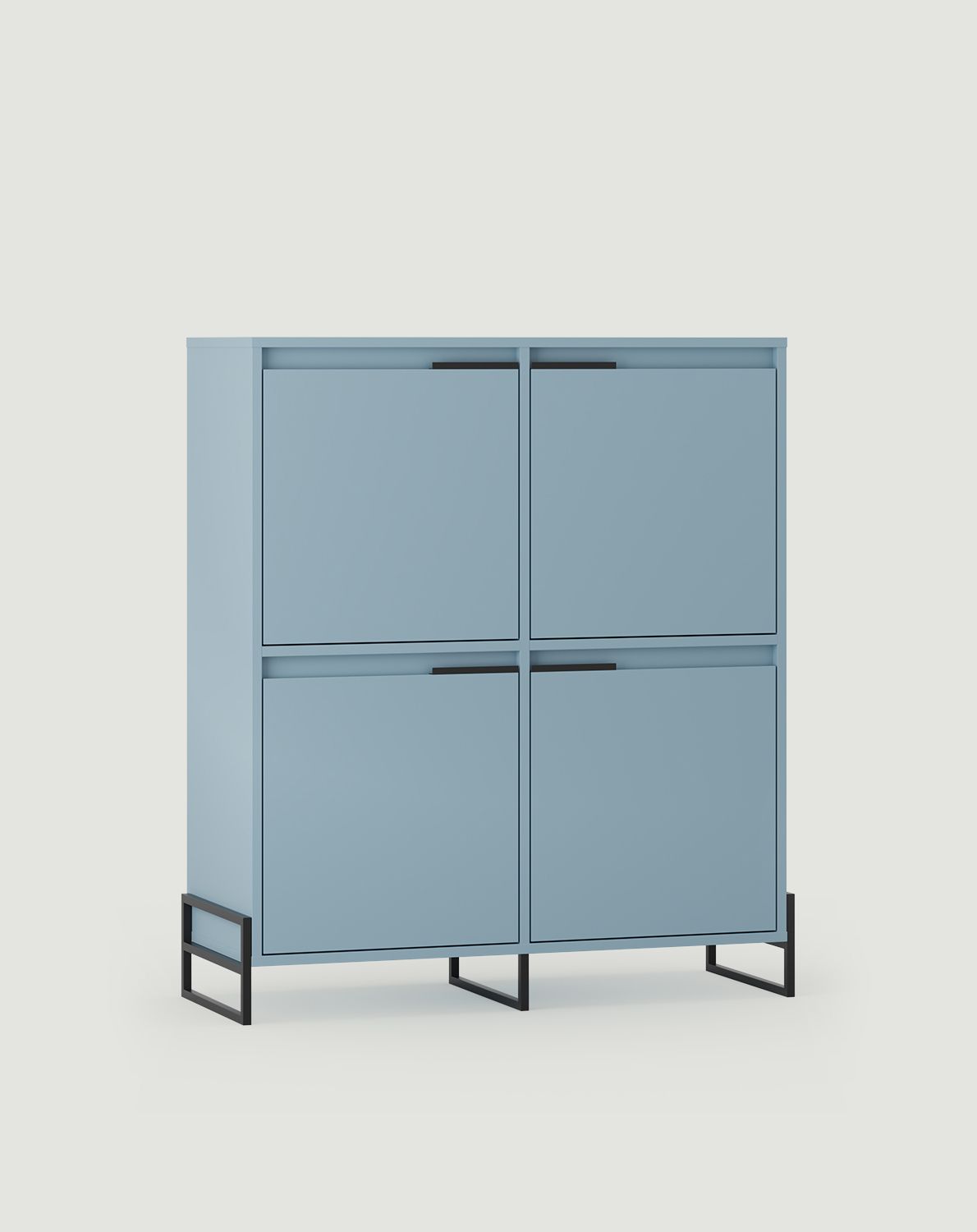 Dulap pentru pantofi INEA DUO ISD2
Culoare: Dove Blue
Culoarea picioarelor și a mânerelor: Oțel Inea Negru