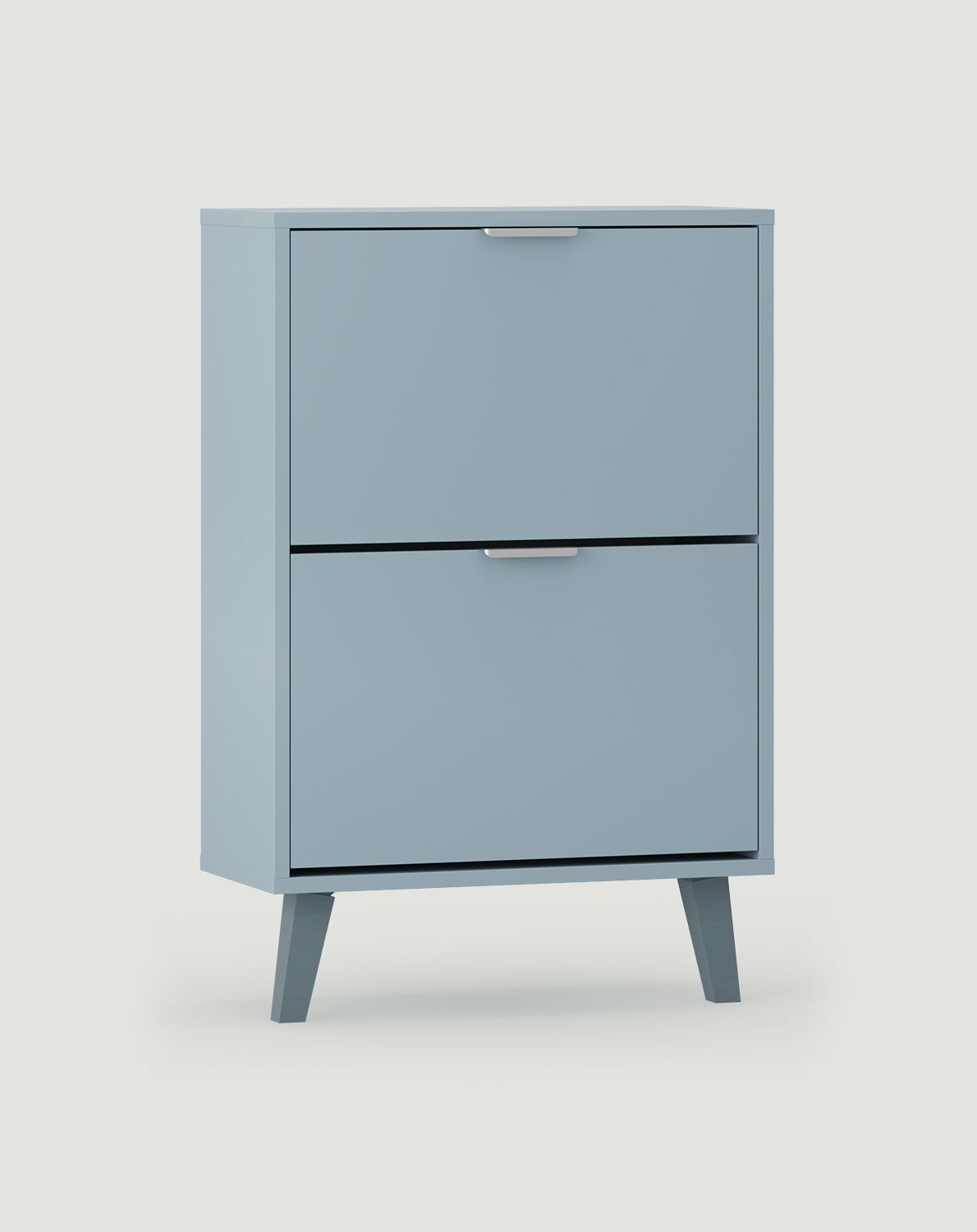 Dulap pentru pantofi cu clapetă FENRIS SBK2DF
Culoare: Dove Blue
Picior: Trapeze Fag Cenușă
Mâner: LING Silver Edge Handle
