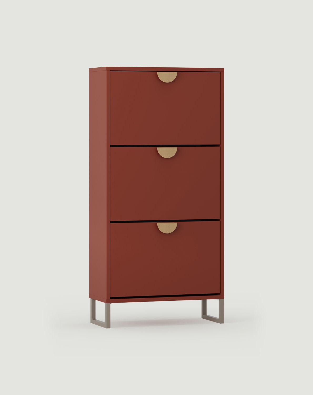 Dulap pentru pantofi cu clapetă ODIS SBK6DO
Culoare: Fiery Terracotta
Culoare picior: ODIS Steel Grey Beige
Mâner: Mâner stejar RIND