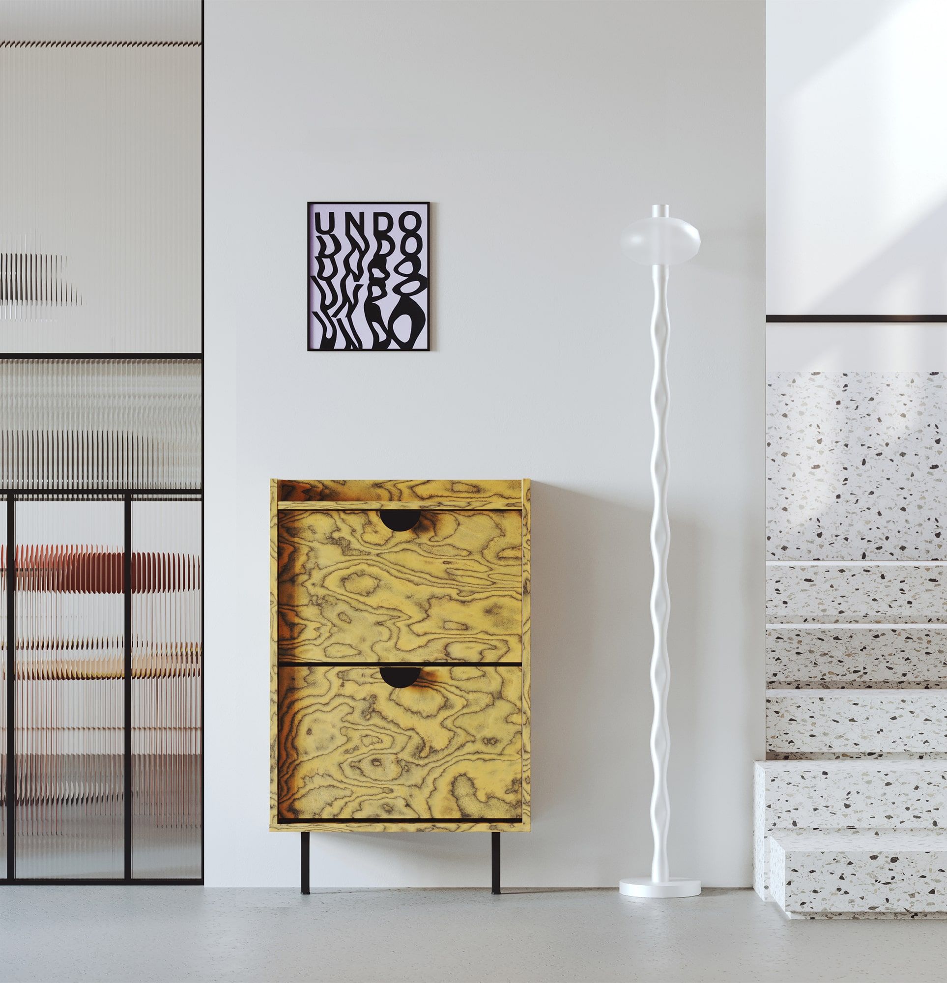 Dulap pentru pantofi cu clapetă SIGI SBKS1
Culoare: furnir Sottsass Orange
Picior: Negru
Mâner: Mâner RIND negru