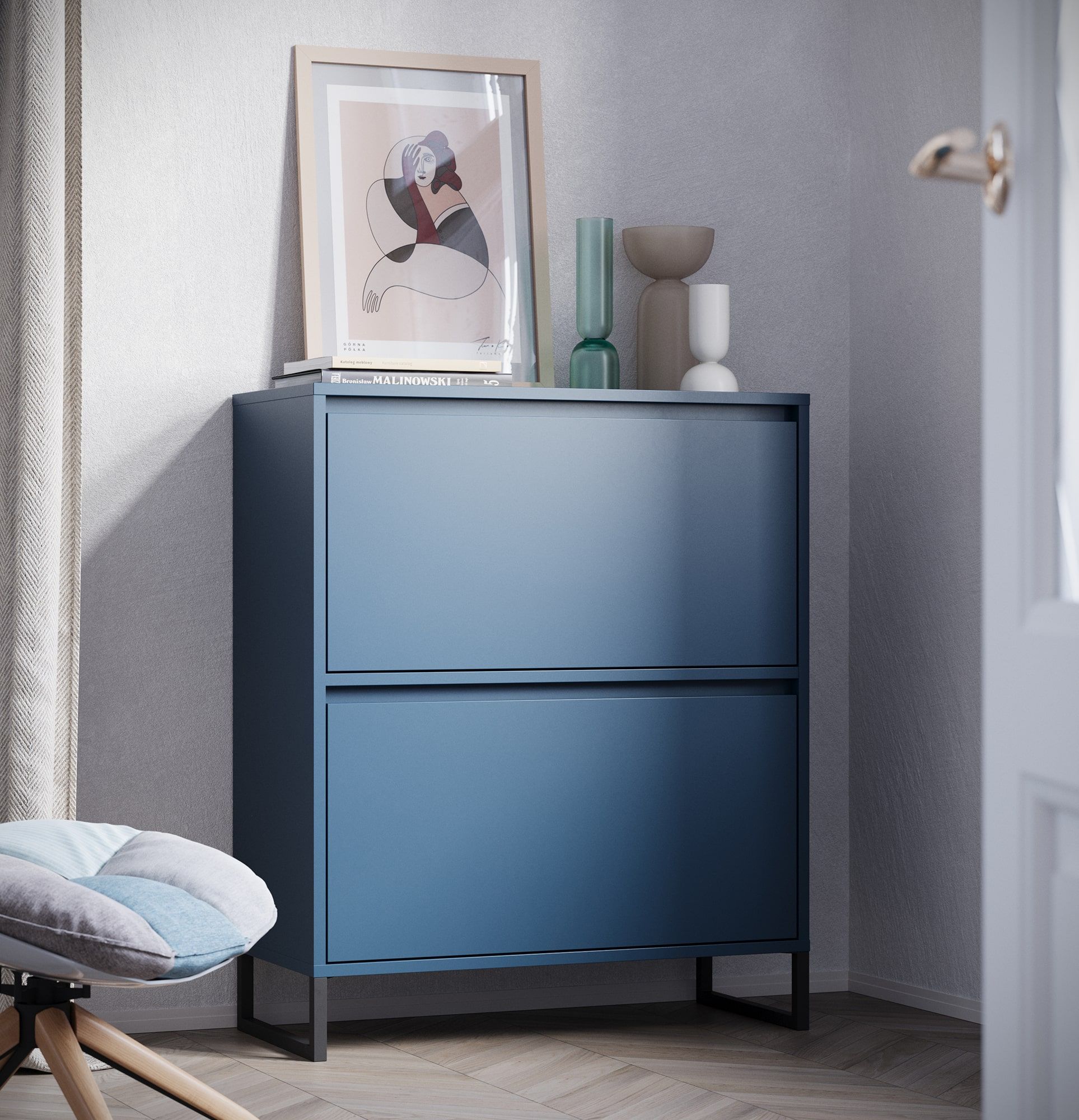 Dulap pentru încălțăminte SBD4 duo ODIS
Culoare: Tyrolean Blue
Culoare picior: ODIS Steel Black